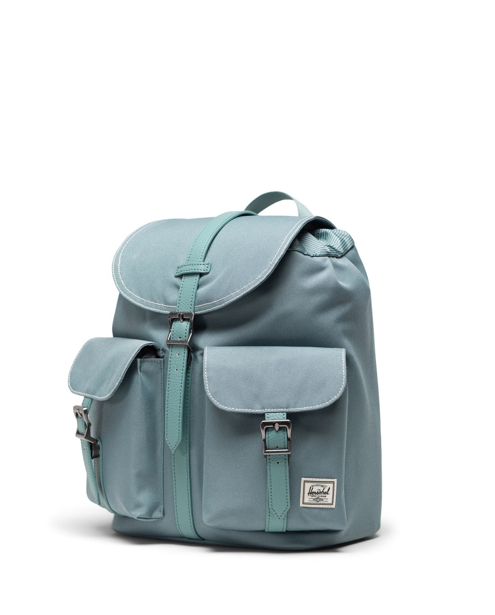 Mochila mujer ecológica herschel 14 l en tejido con tiras imántadas - Verde azulado Verde azulado-2
