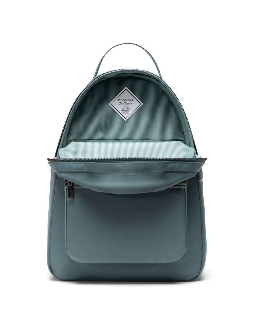 Mochila mujer herschel ecológica en tejido 18 l con bolsillo delantero - Verde azulado Verde azulado-3