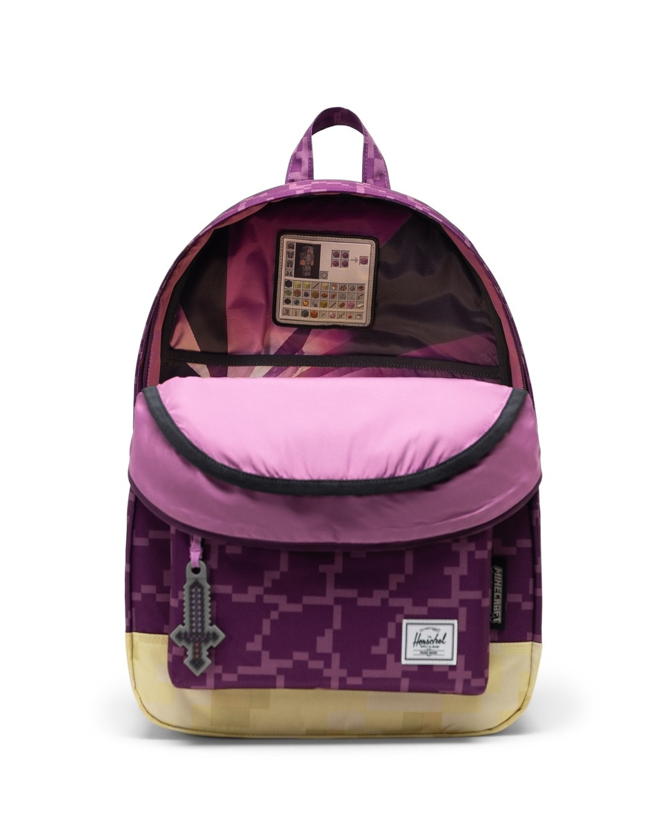 Mochila minecraft unisex herschel ecológica en tejido de 26 l con bolsillo - Morado Morado-3