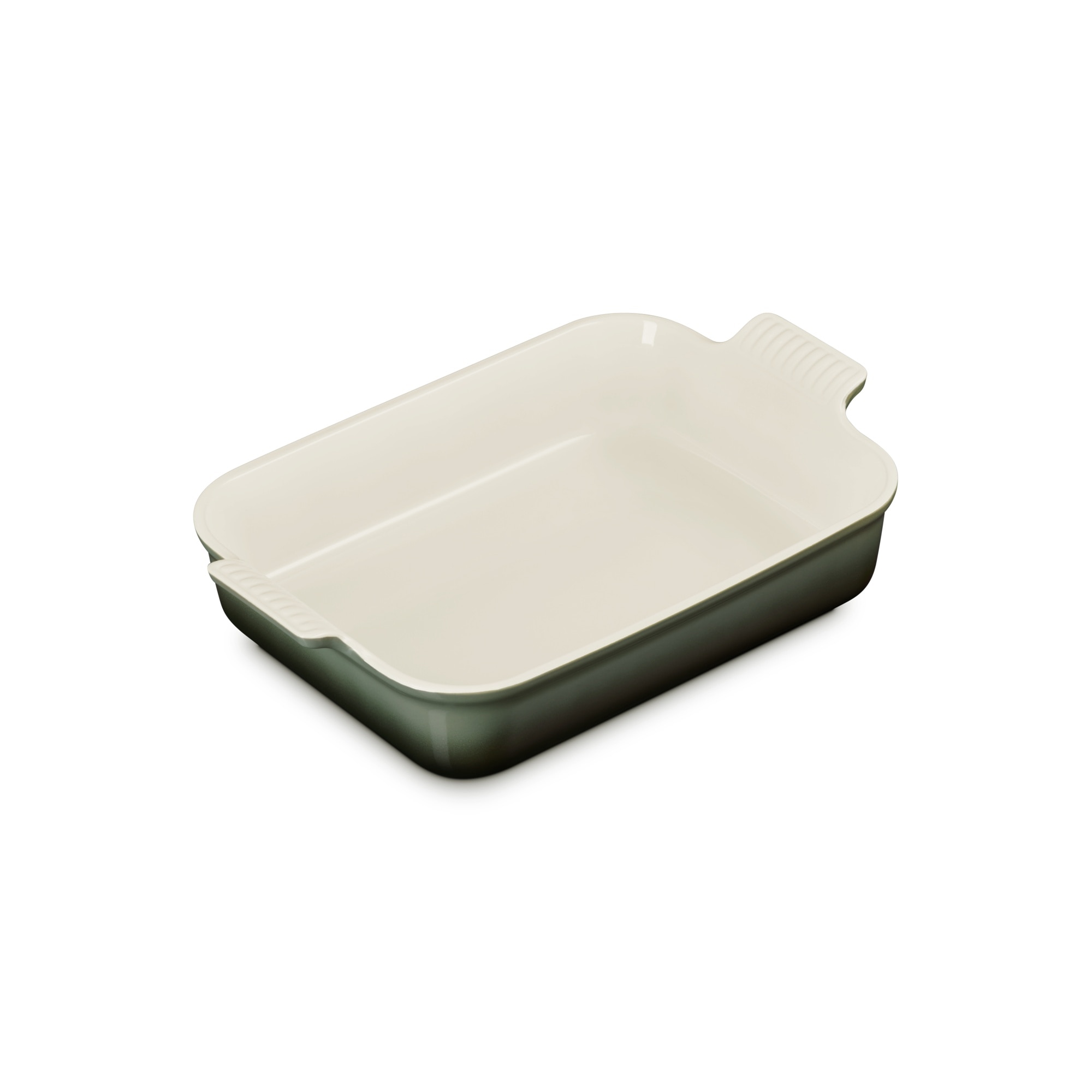 Bandeja rectangular Heritage de cerámica de gres Le Creuset - Verde Oliva 32 cm Verde Oliva-3