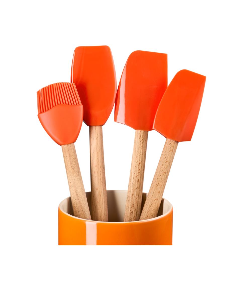 Imagen 2 de Set de 4 espátulas con bote de cerámica de gres Craft Le Creuset - Volcánico Volcánico