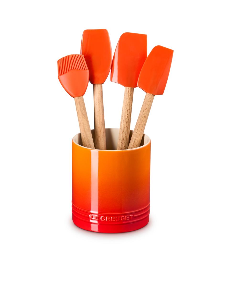Imagen 3 de Set de 4 espátulas con bote de cerámica de gres Craft Le Creuset - Volcánico Volcánico