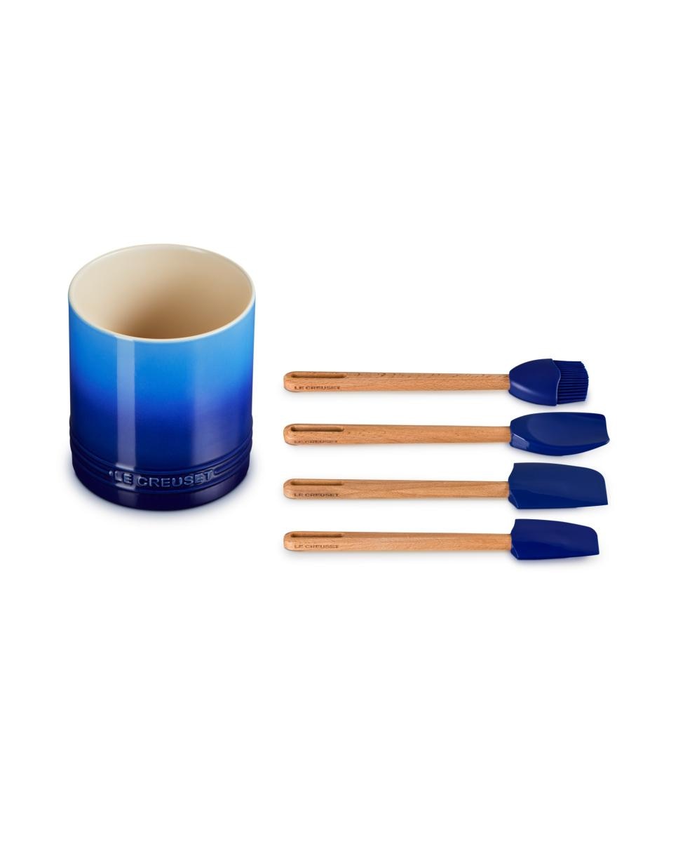 Imagen 1 de Set de 4 espátulas con bote de cerámica de gres Craft Le Creuset - Azure Azure