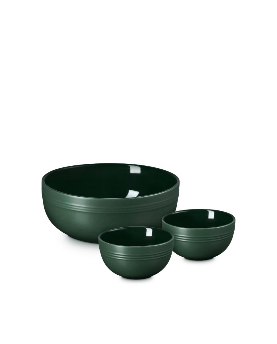 Imagen 1 de Set 3 Bowls Serenity Le Creuset - Verde oscuro Verde oscuro