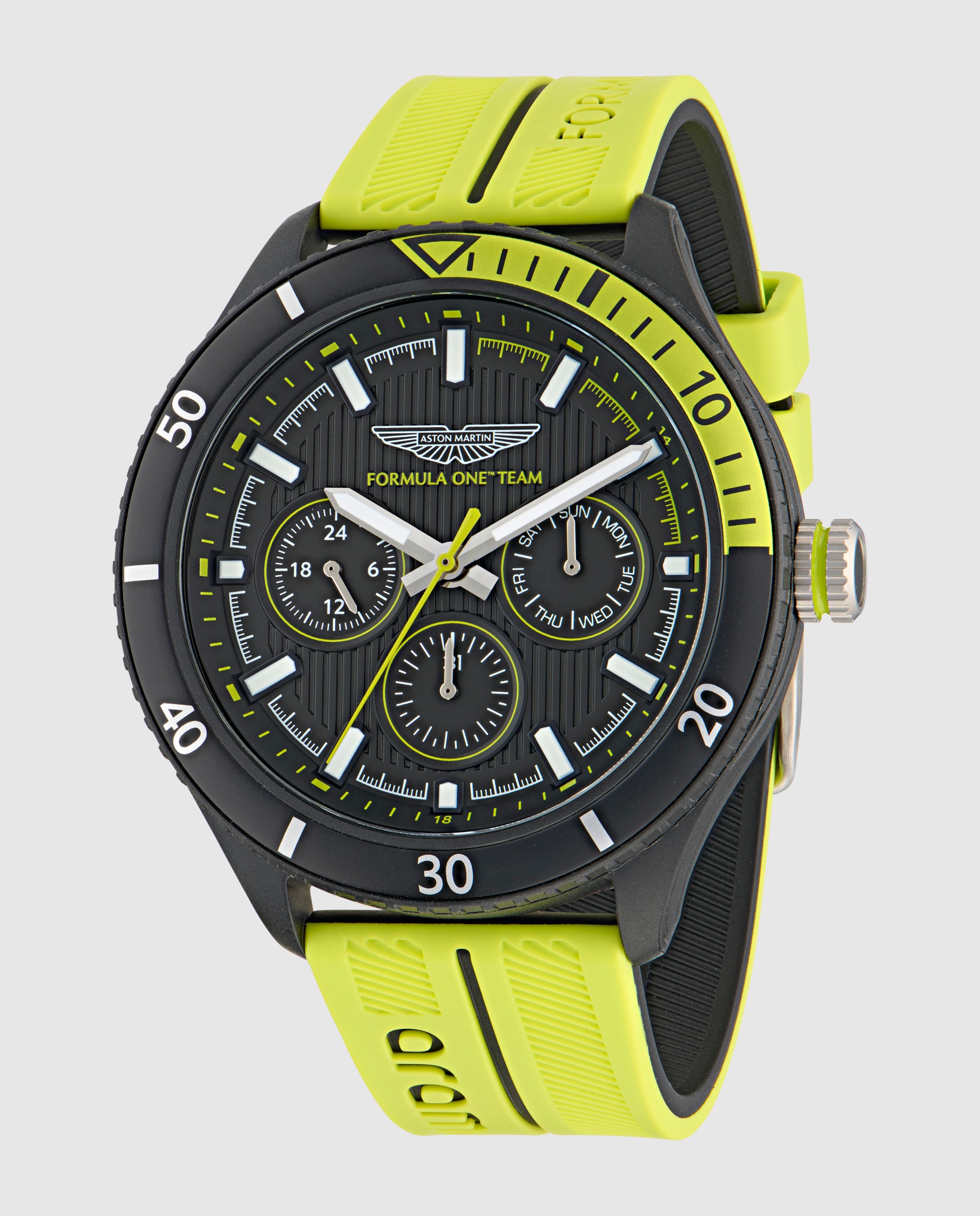 Imagen 5 de Reloj de hombre pitw formula 1 mtfp1f502 de silicona - Aston Martin - Amarillo Amarillo