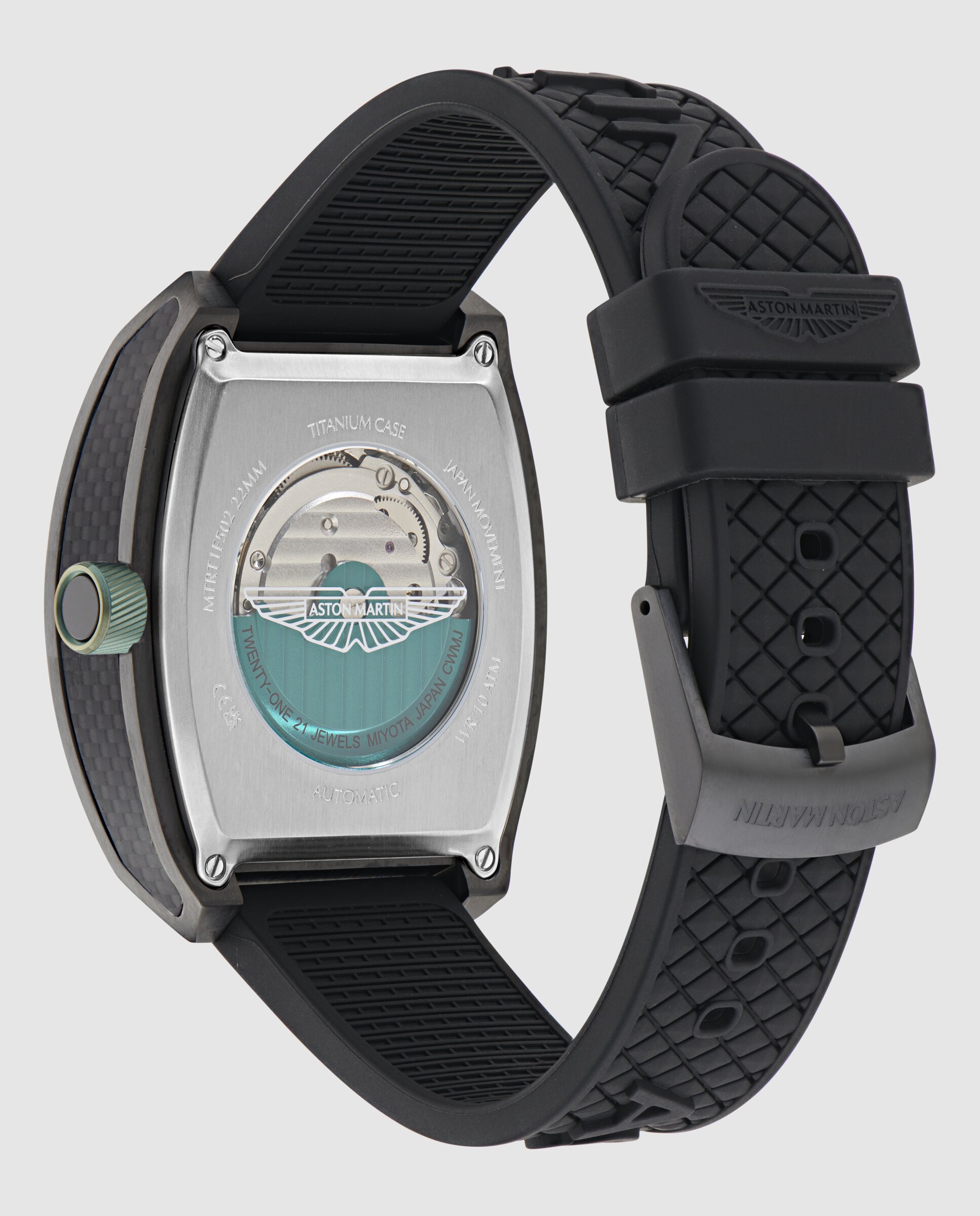Reloj de hombre trg thrill mtrt1f502 automático de silicona y correa negra - Aston Martin - Negro Negro-3