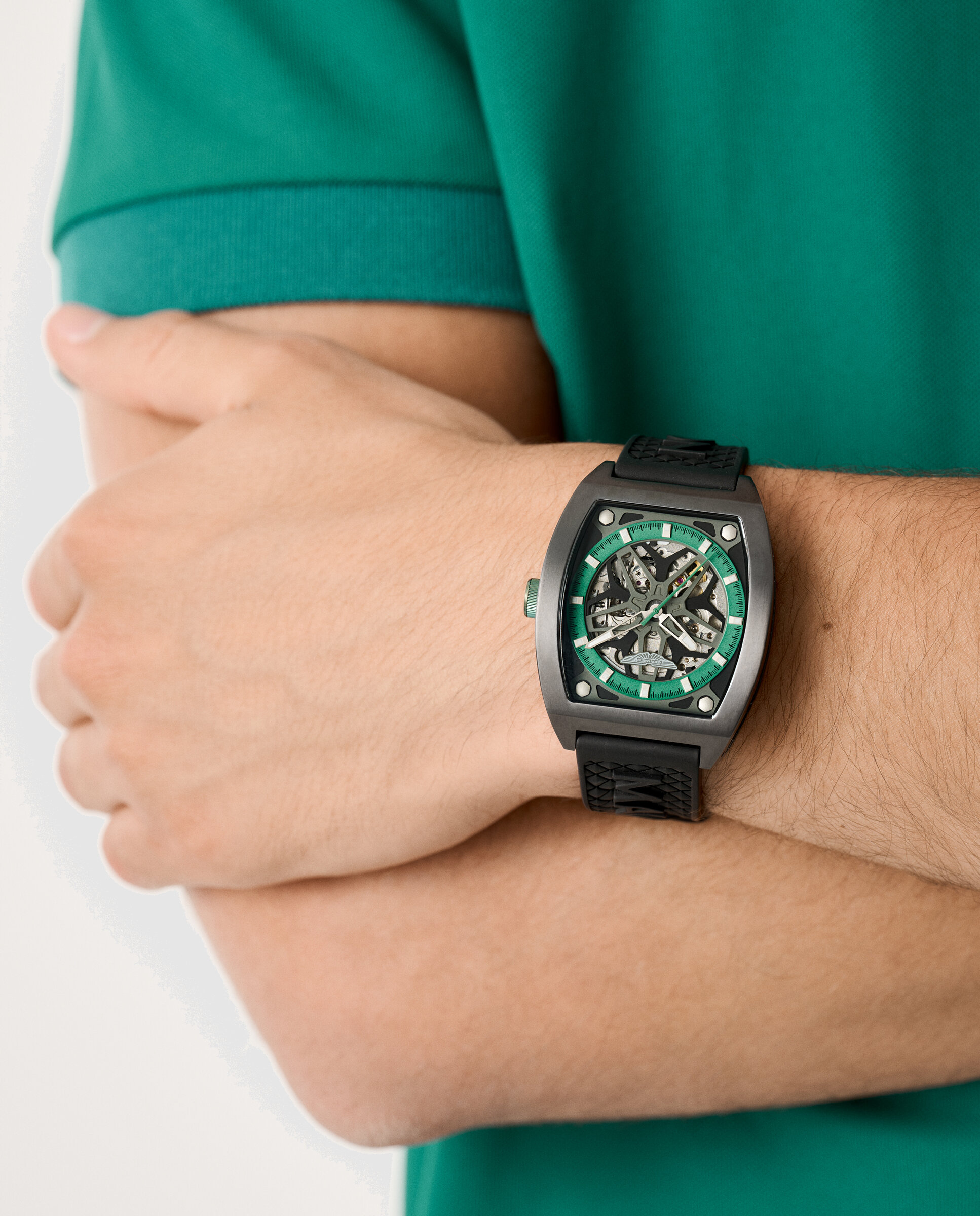 Reloj de hombre trg thrill mtrt1f502 automático de silicona y correa negra - Aston Martin - Negro Negro-5