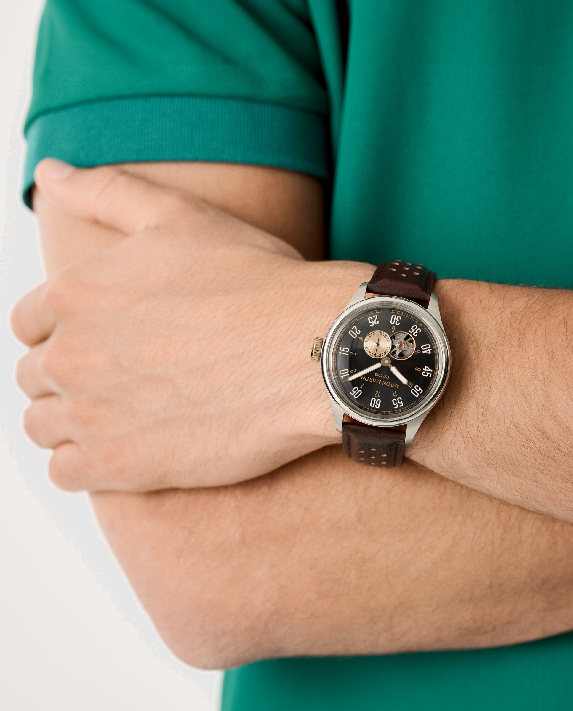 Reloj de hombre ts1 timeless mtts1f501 automático de piel y correa - Aston Martin - Marrón Marrón-5