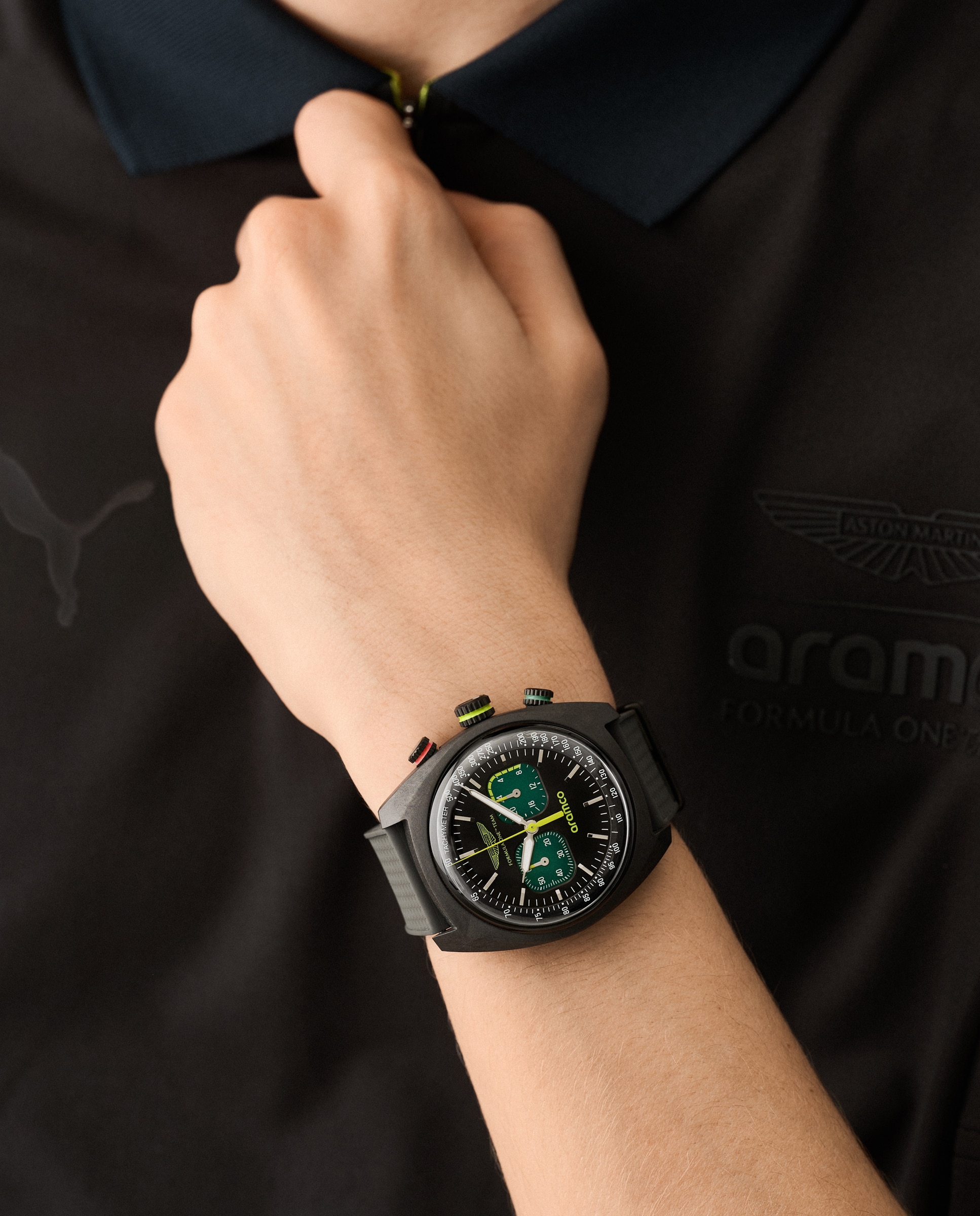 Imagen 3 de Reloj de hombre dwf formula one team mtfd2f602 de silicona - Aston Martin - Negro Negro