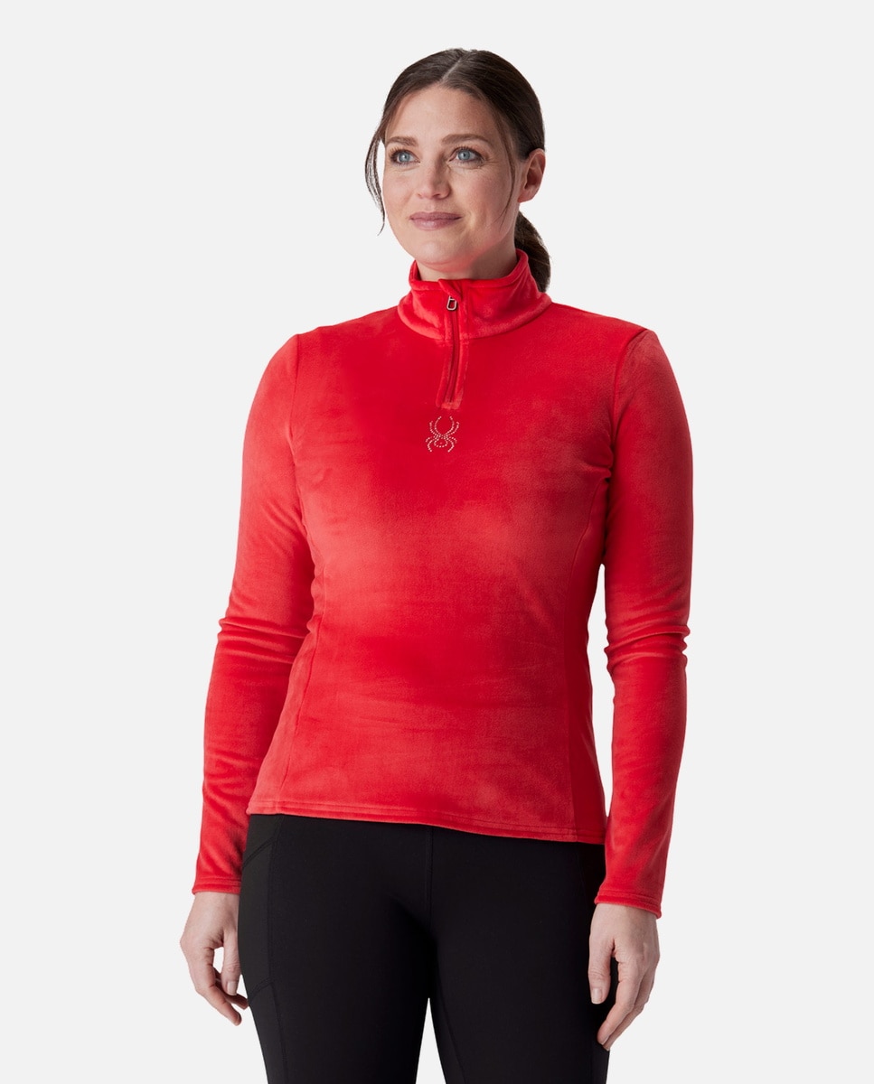 Imagen 0 de Forro polar de mujer Shimmer Bug 1/2 ZIP Spyder Rojo