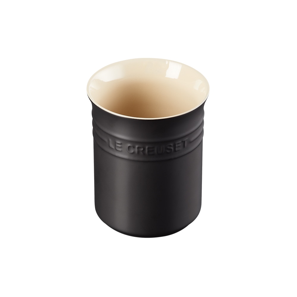Bote para espátulas de cerámica de gres Le Creuset - Negro mate Negro mate-1