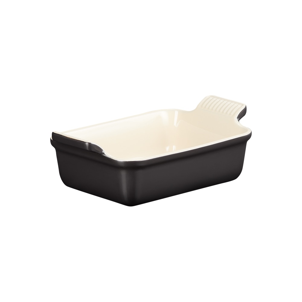 Bandeja rectangular Heritage de cerámica de gres Le Creuset - Negro mate 19 cm Negro mate-1
