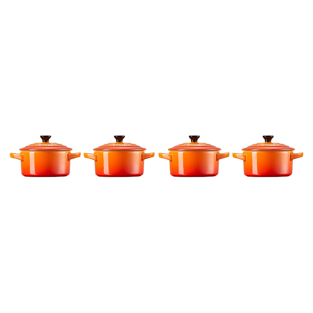 Set de 4 mini cocottes de cerámica de gres Le Creuset - Volcánico 10 cm Volcánico-2