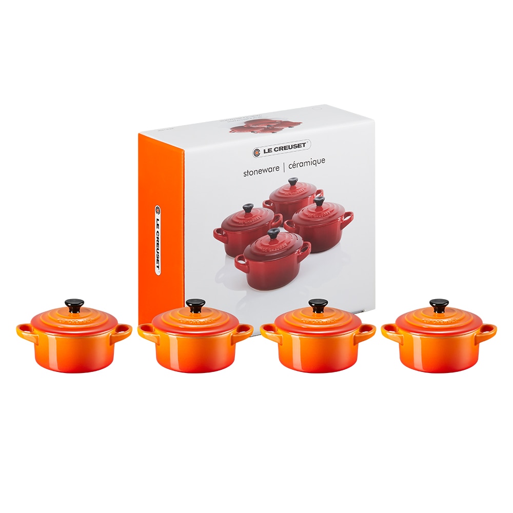 Set de 4 mini cocottes de cerámica de gres Le Creuset - Volcánico 10 cm Volcánico-4