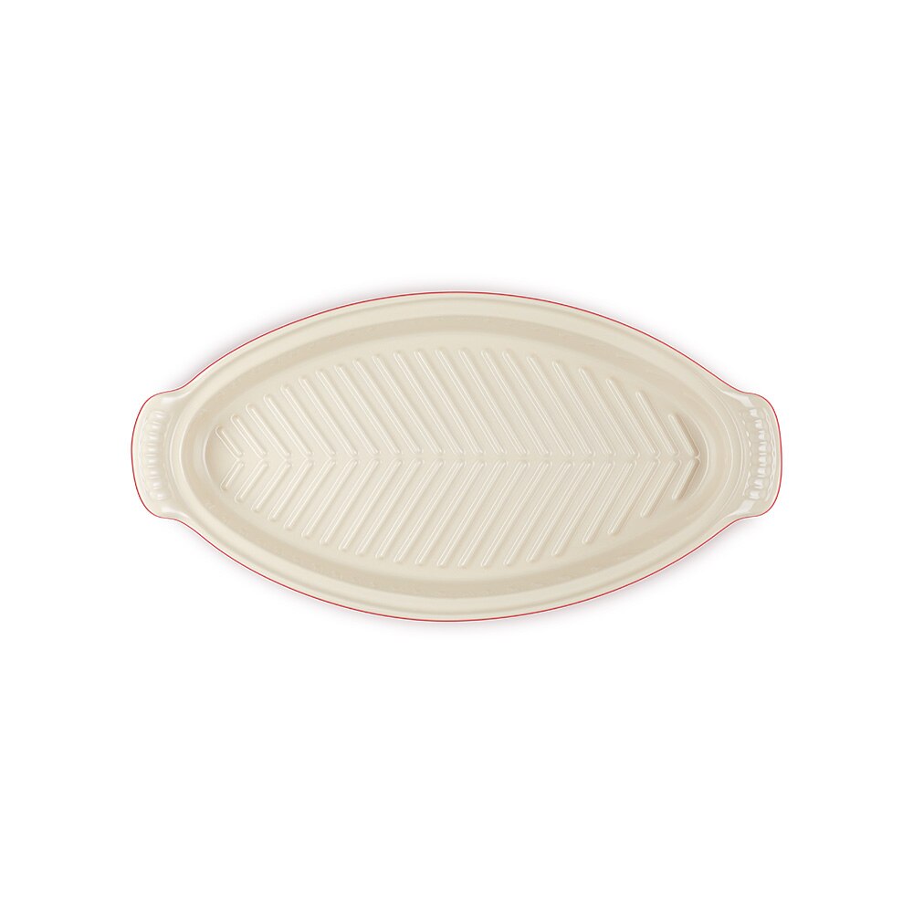 Imagen 5 de Bandeja ovalada Heritage con tapa para pescado Le Creuset - Cereza 34 cm Cereza