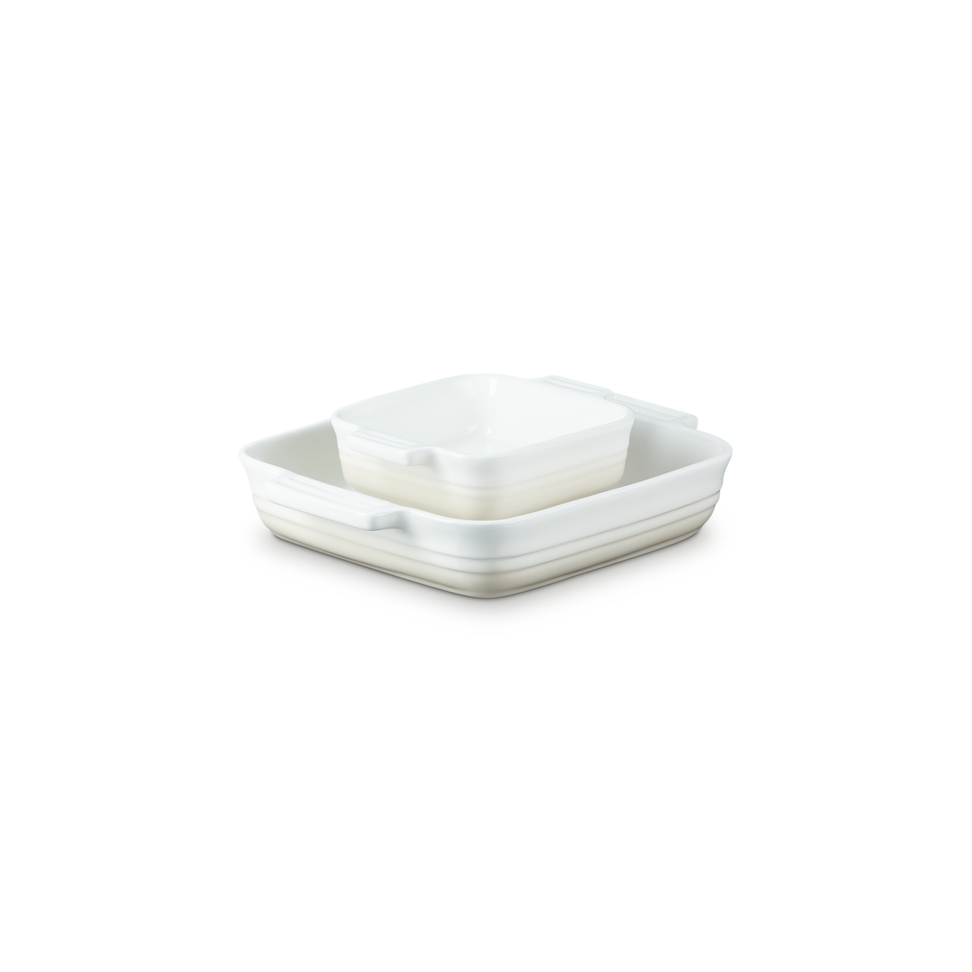 Imagen 1 de Set de 2 bandejas cuadradas de horno Le Creuset - Crema Crema