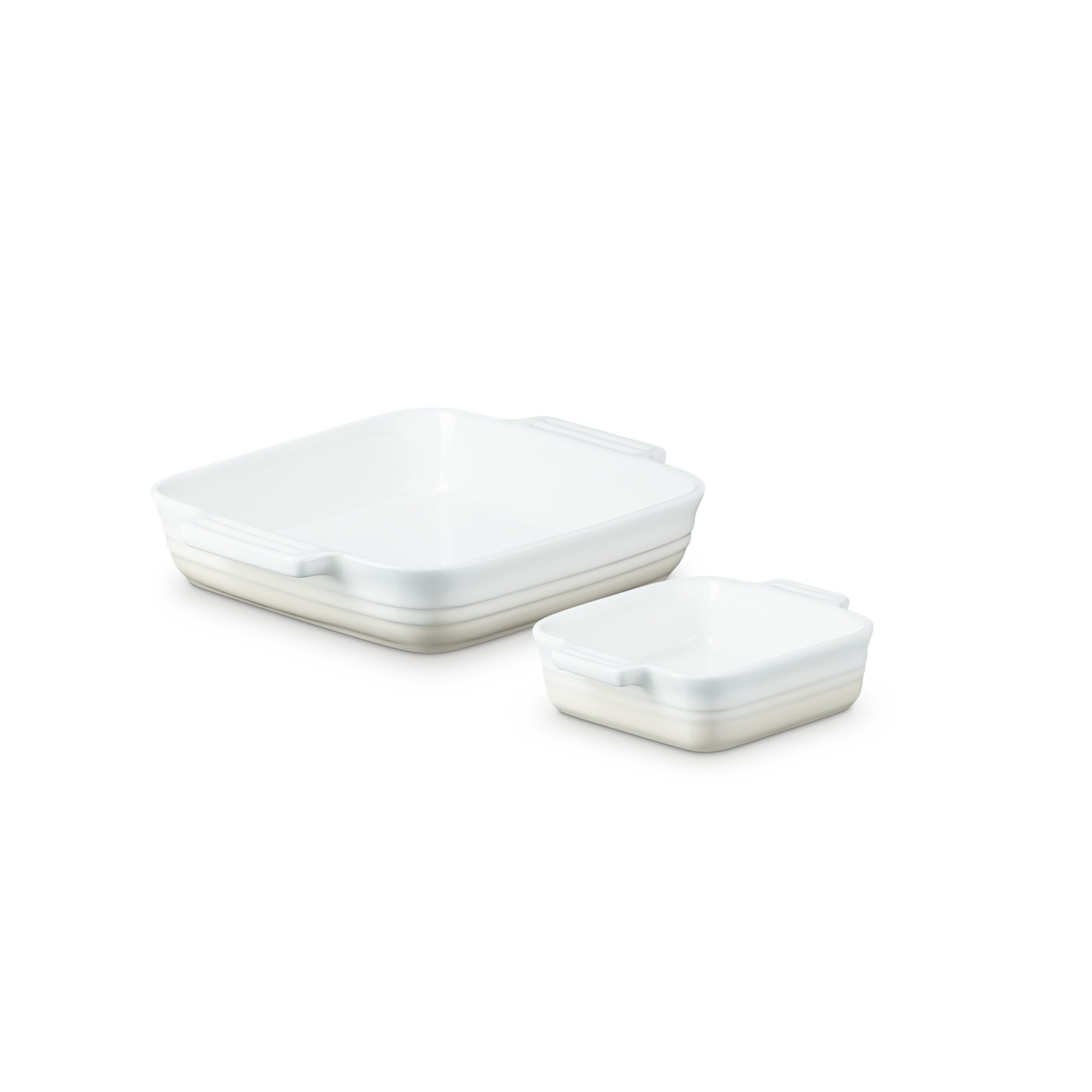 Imagen 2 de Set de 2 bandejas cuadradas de horno Le Creuset - Crema Crema