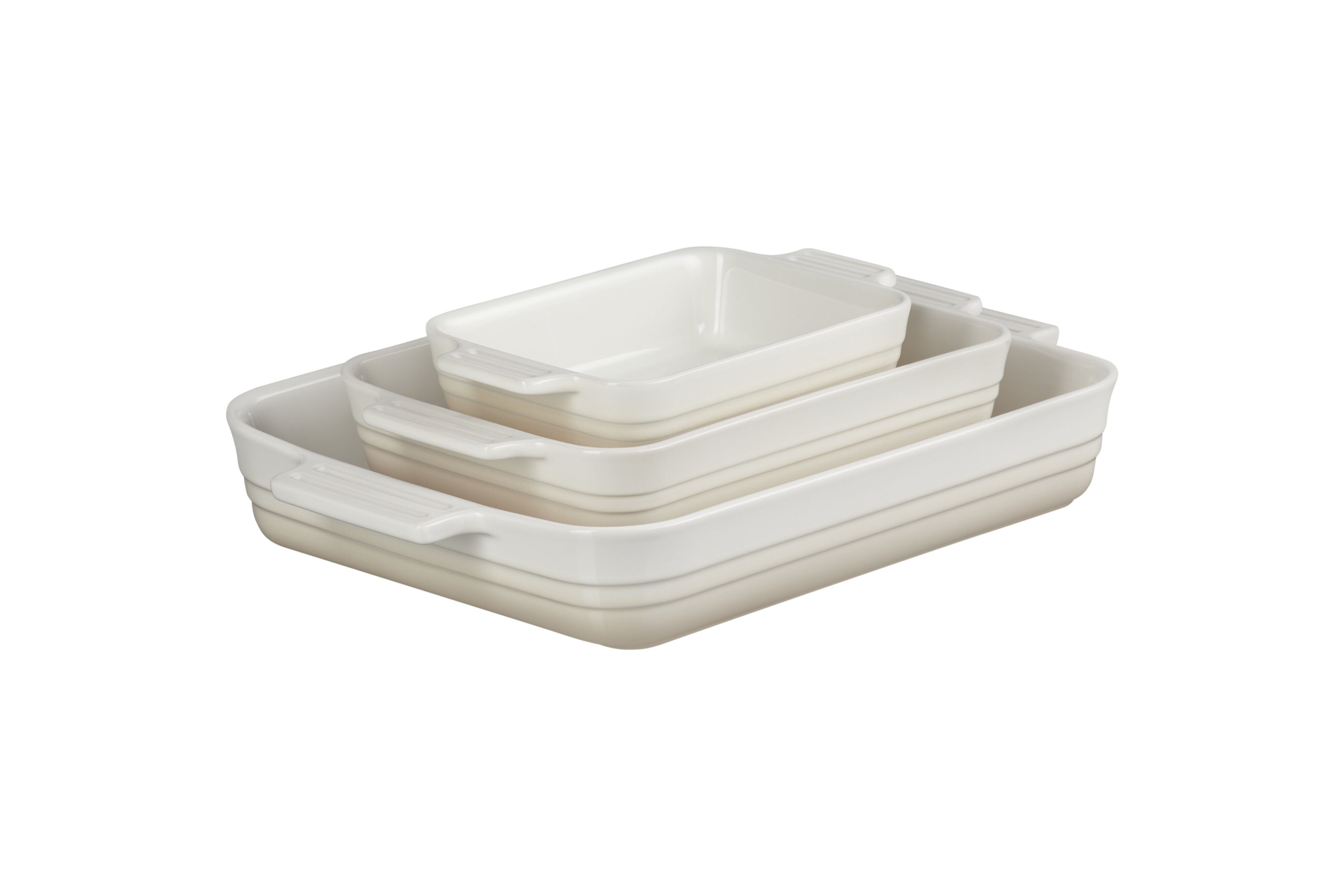 Imagen 2 de Set de 3 bandejas rectanglares Le Creuset - Blanco Blanco