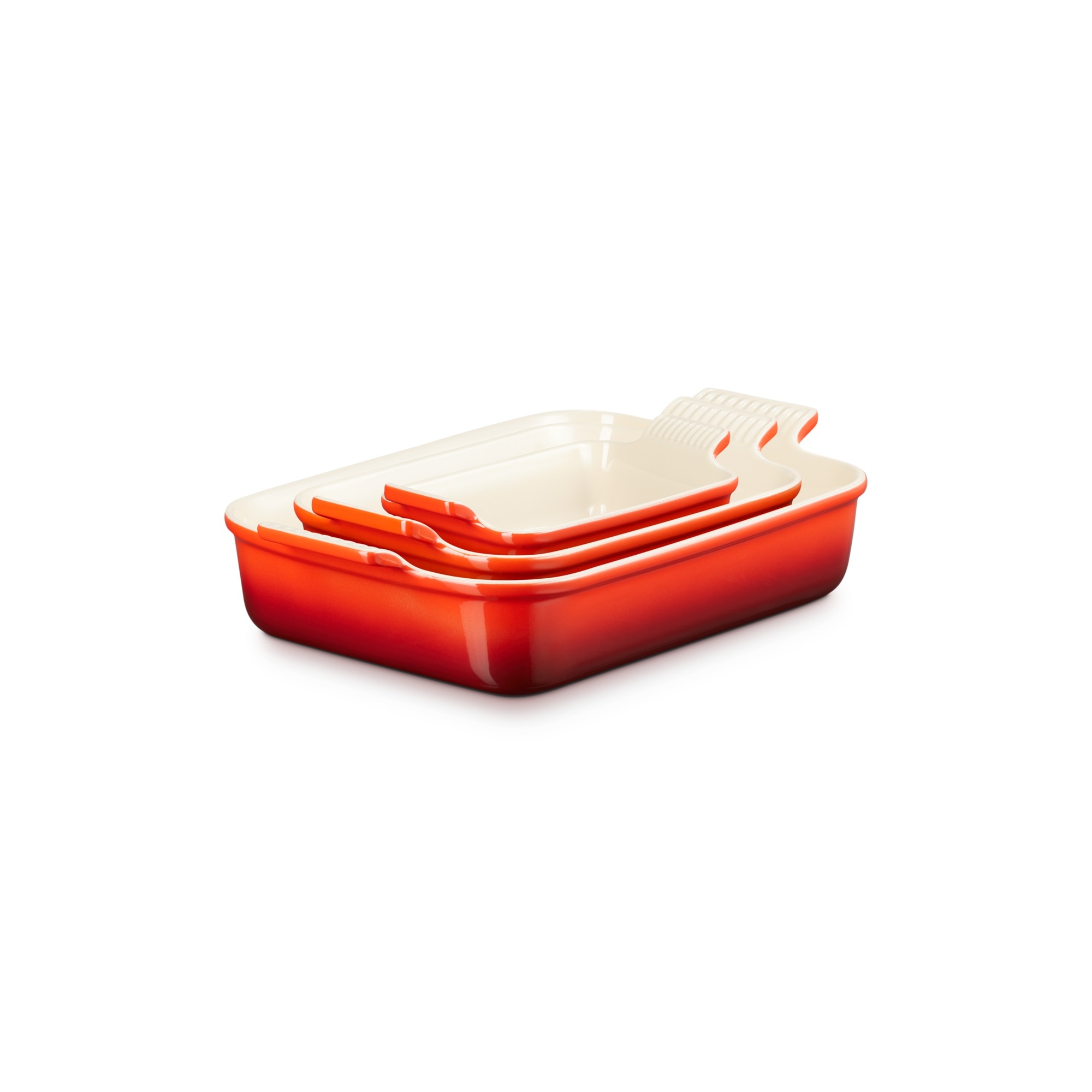 Imagen 0 de Set de 3 bandejas rectangulares de horno Le Creuset Cereza