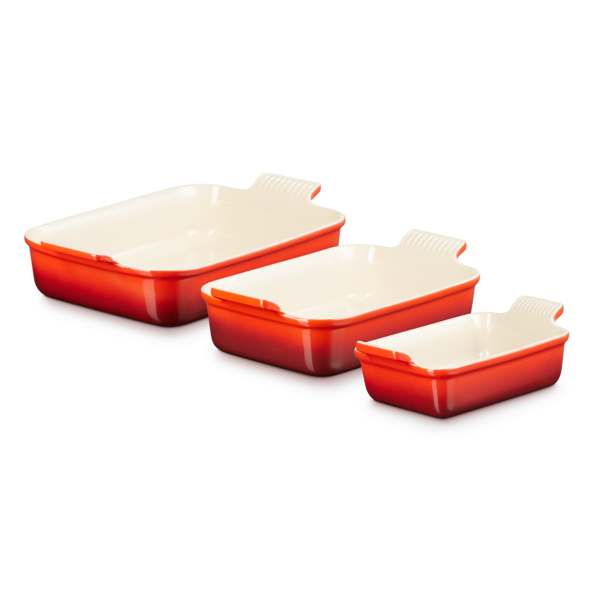 Imagen 2 de Set de 3 bandejas rectangulares de horno Le Creuset - Cereza Cereza