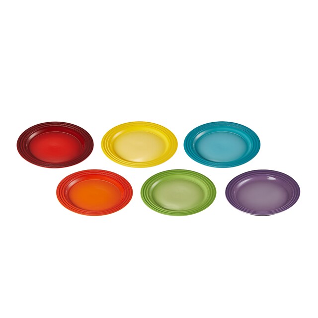 Imagen 0 de Set de 6 platos pequeños de cerámica de gres Arcoíris Le Creuset