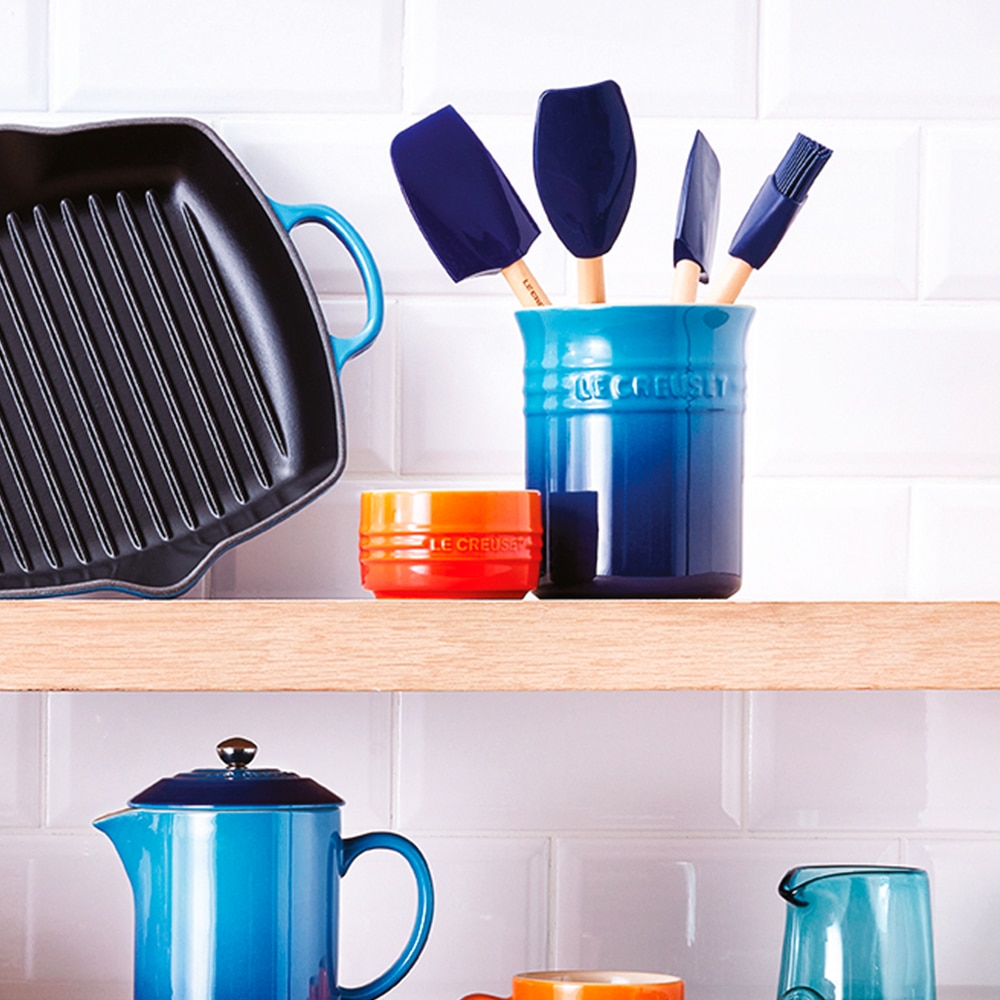 Imagen 3 de Set de 4 espátulas con bote de cerámica de gres Craft Le Creuset - Azul Azul