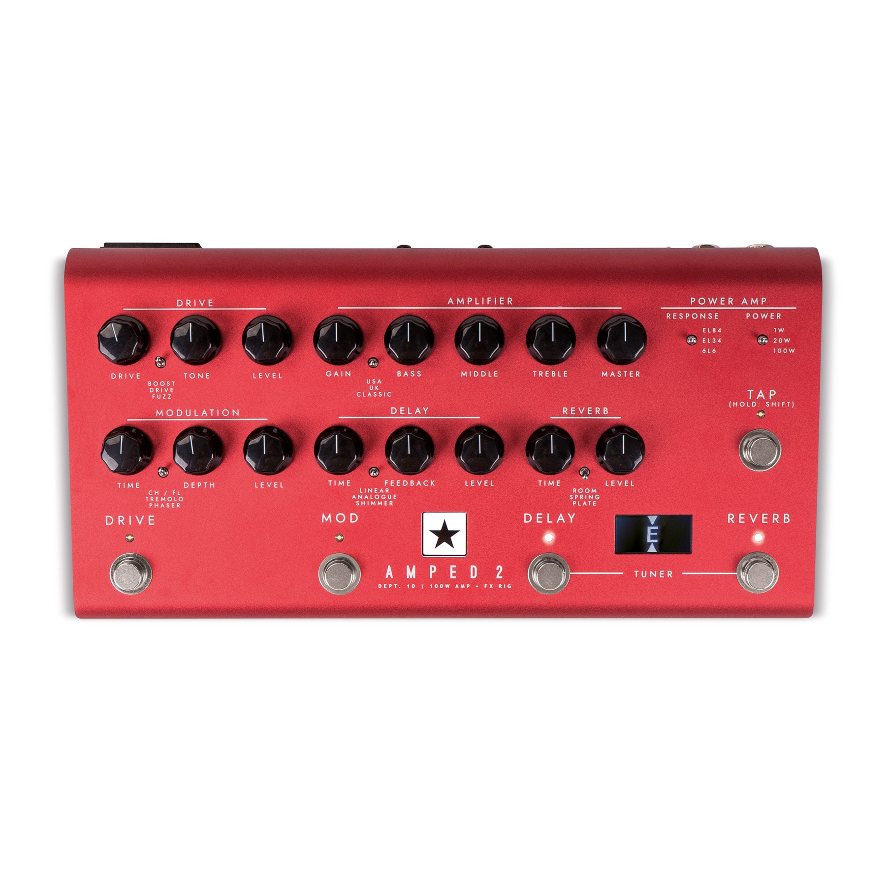 Imagen 0 de Amplificador formato pedal Blackstar DEPT. 10 AMPED 2 Rojo