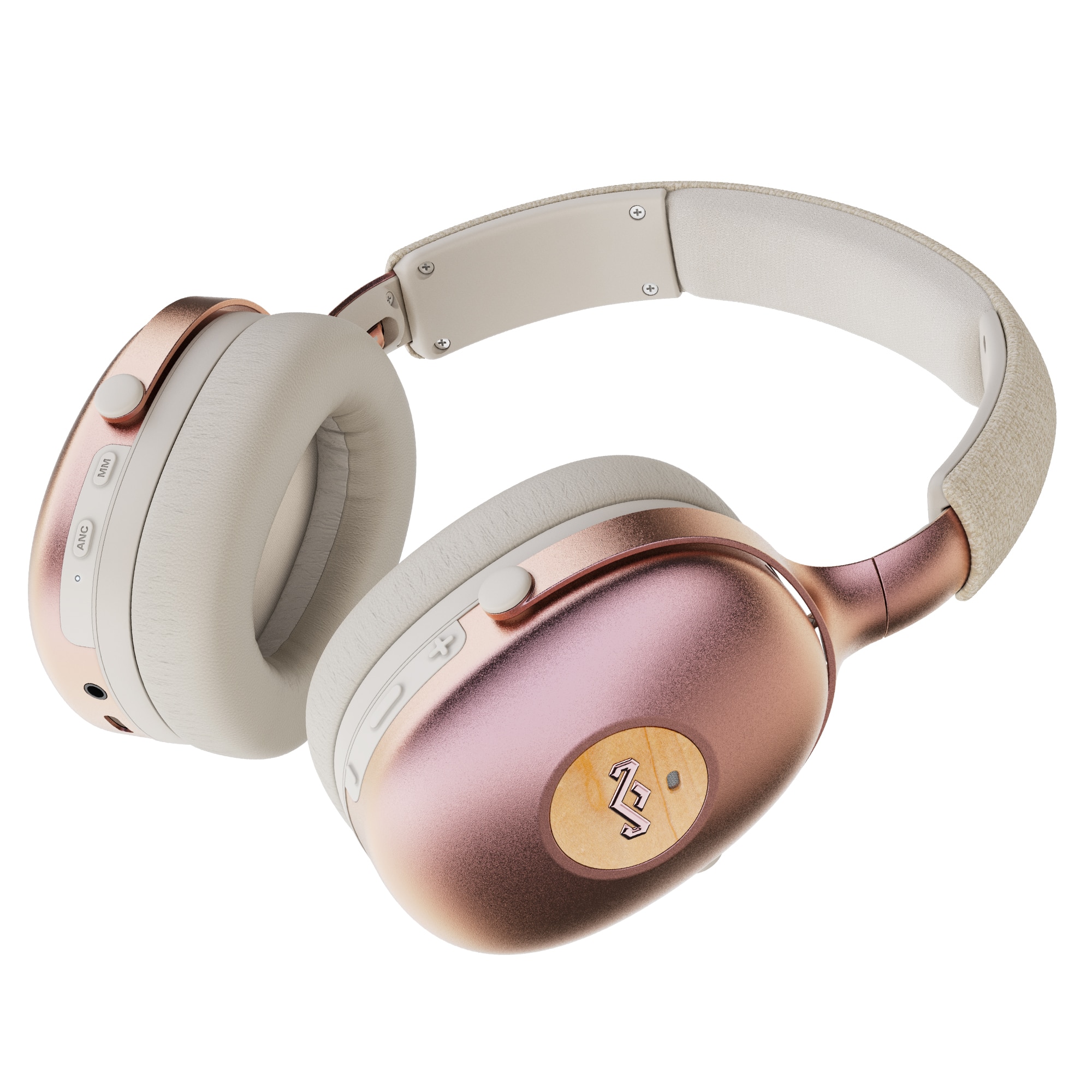Auricular de diadema de The House of Marley Positive Vibration XL ANC cancelacion de sonido - Rosa Rosa-2