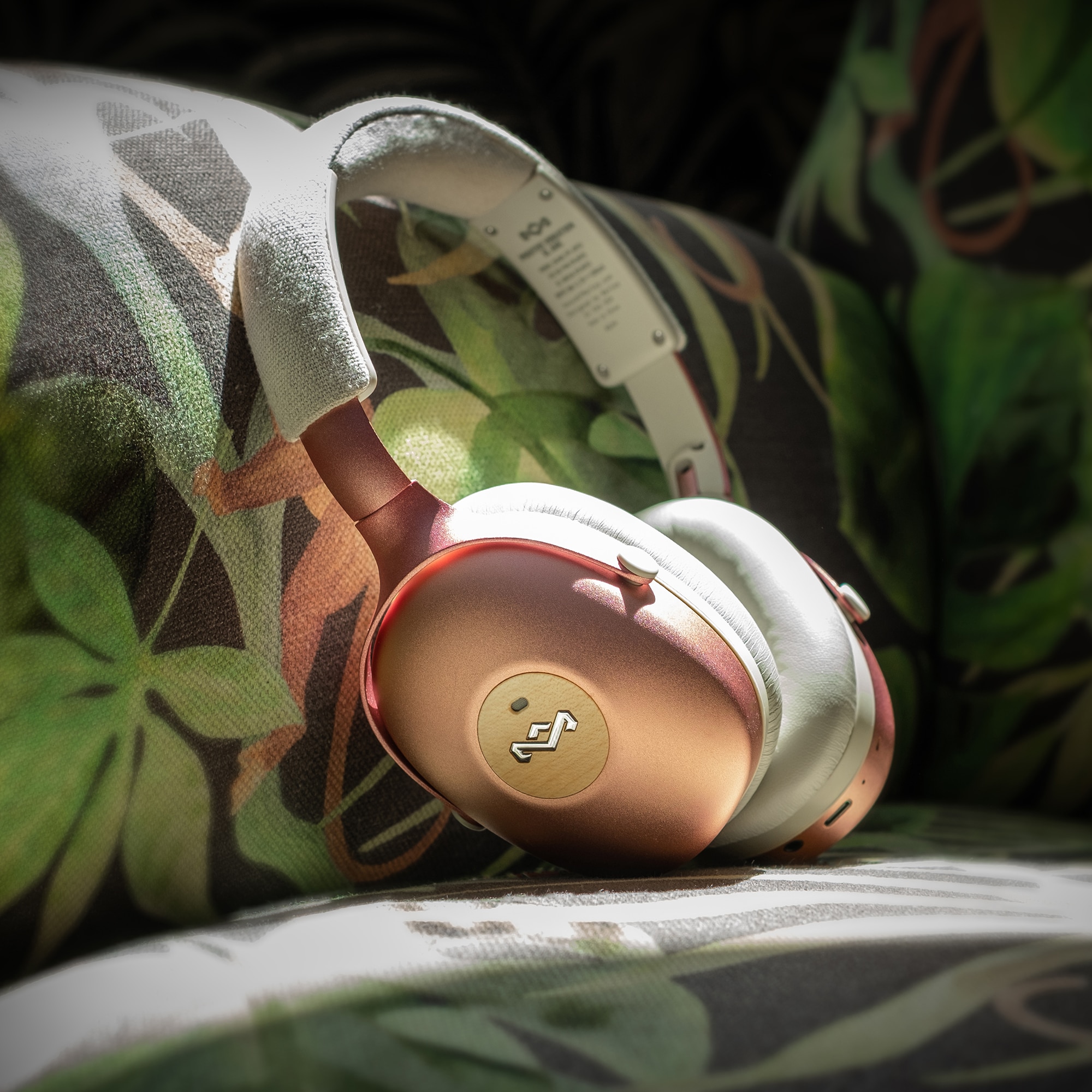 Auricular de diadema de The House of Marley Positive Vibration XL ANC cancelacion de sonido - Rosa Rosa-5