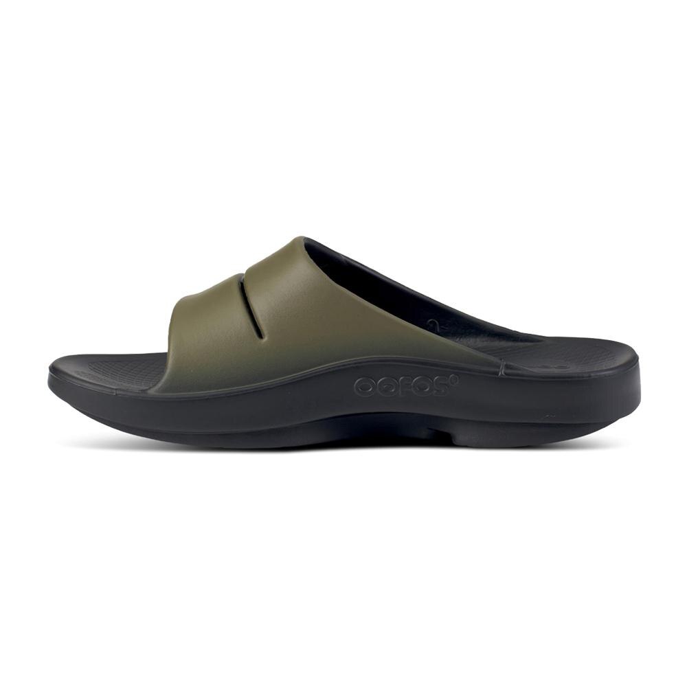 Sandalia de recuperación unisex Ooahh Sport Oofos - Negro / Verde Negro / Verde-4