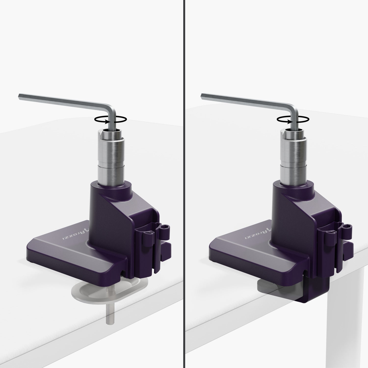 Imagen 4 de Soporte de escritorio para monitor con resorte de gas Arozzi Alzare NEO-PP - Morado Morado