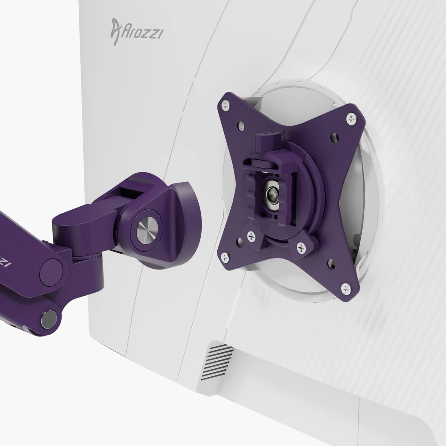 Imagen 5 de Soporte de escritorio para monitor con resorte de gas Arozzi Alzare NEO-PP - Morado Morado