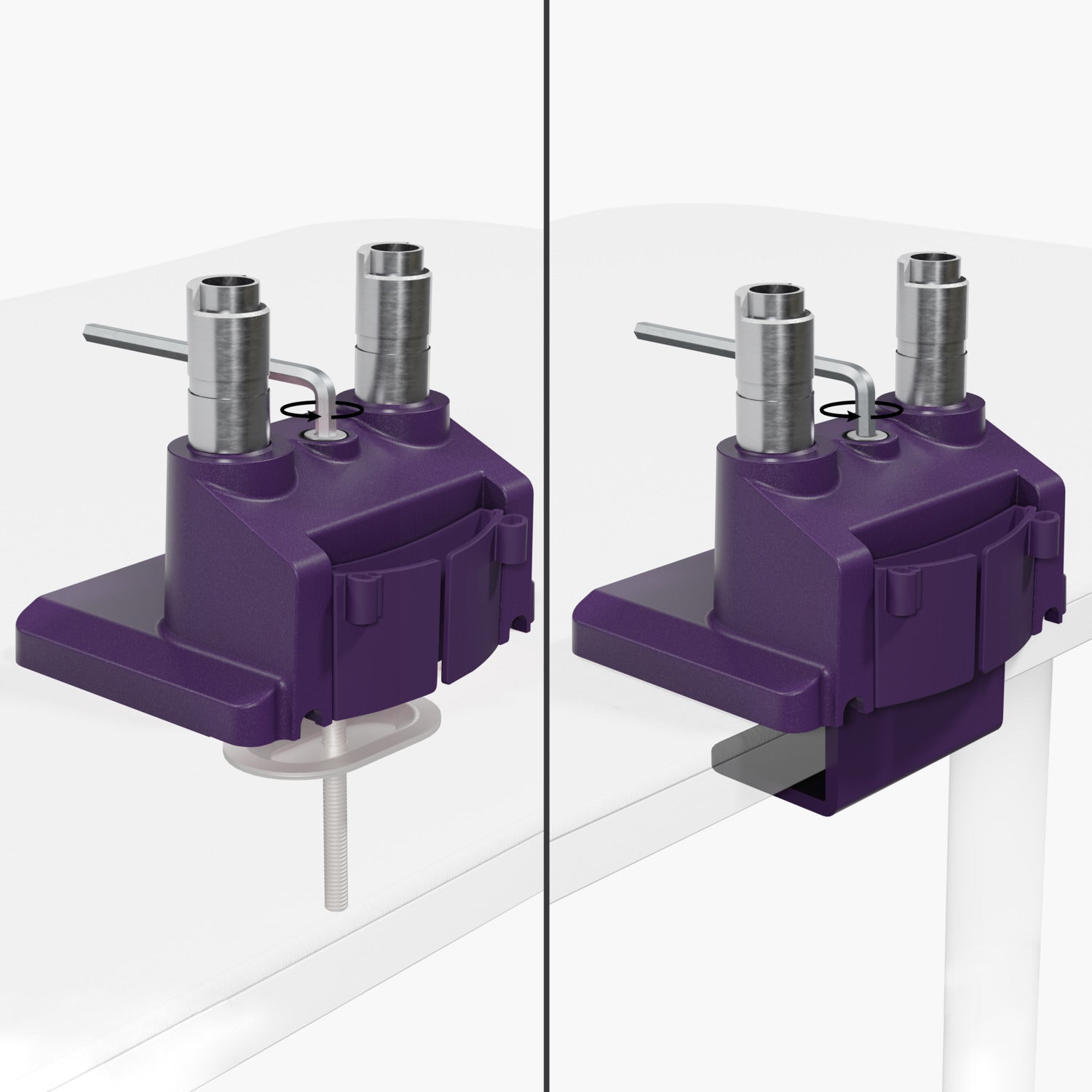 Imagen 4 de Soporte doble de escritorio Arozzi Alzare para monitores NEO-DUO-PP - Morado Morado