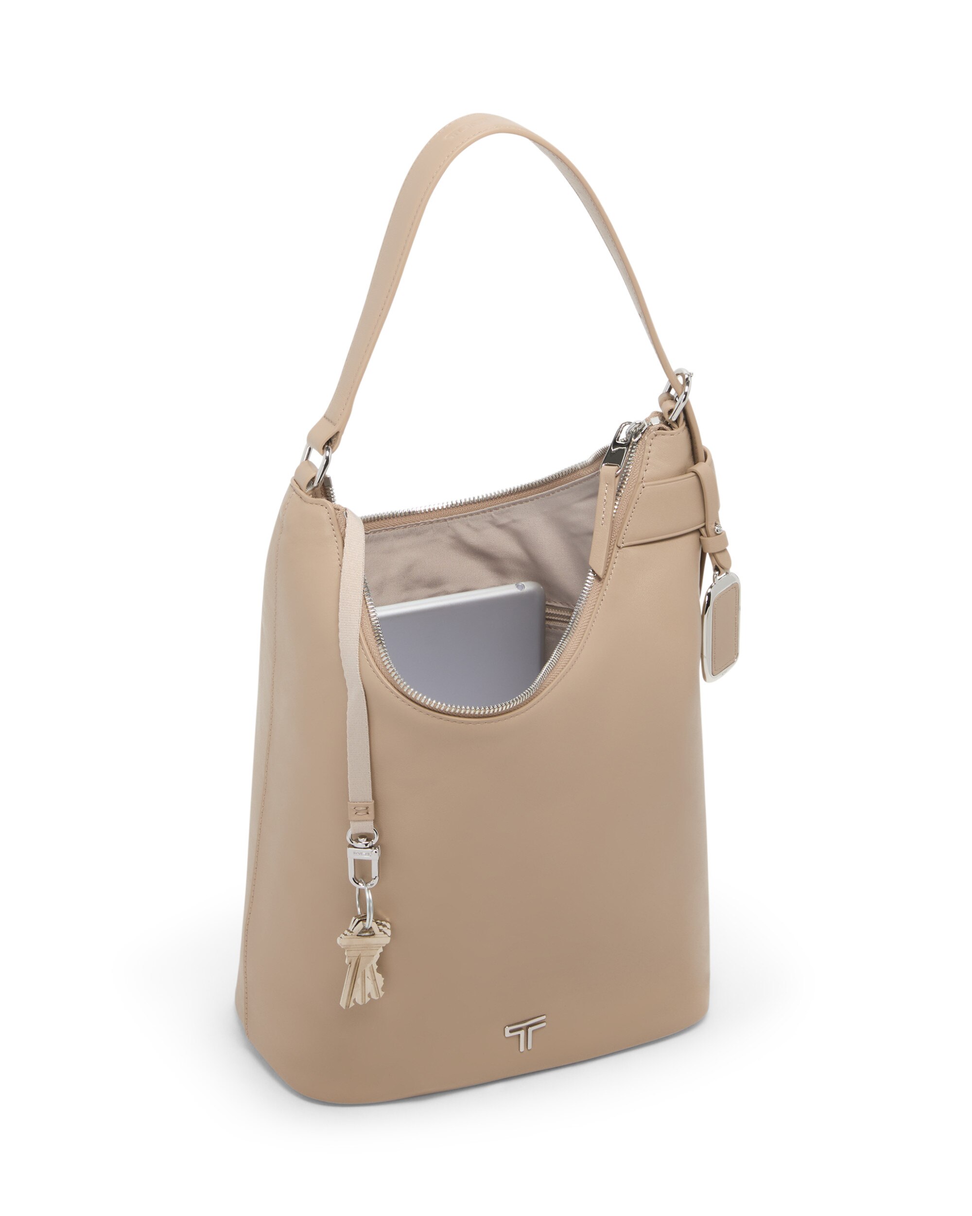 Bolso hobo mediano evora voyageur de piel - Tumi - Salmón Salmón-4
