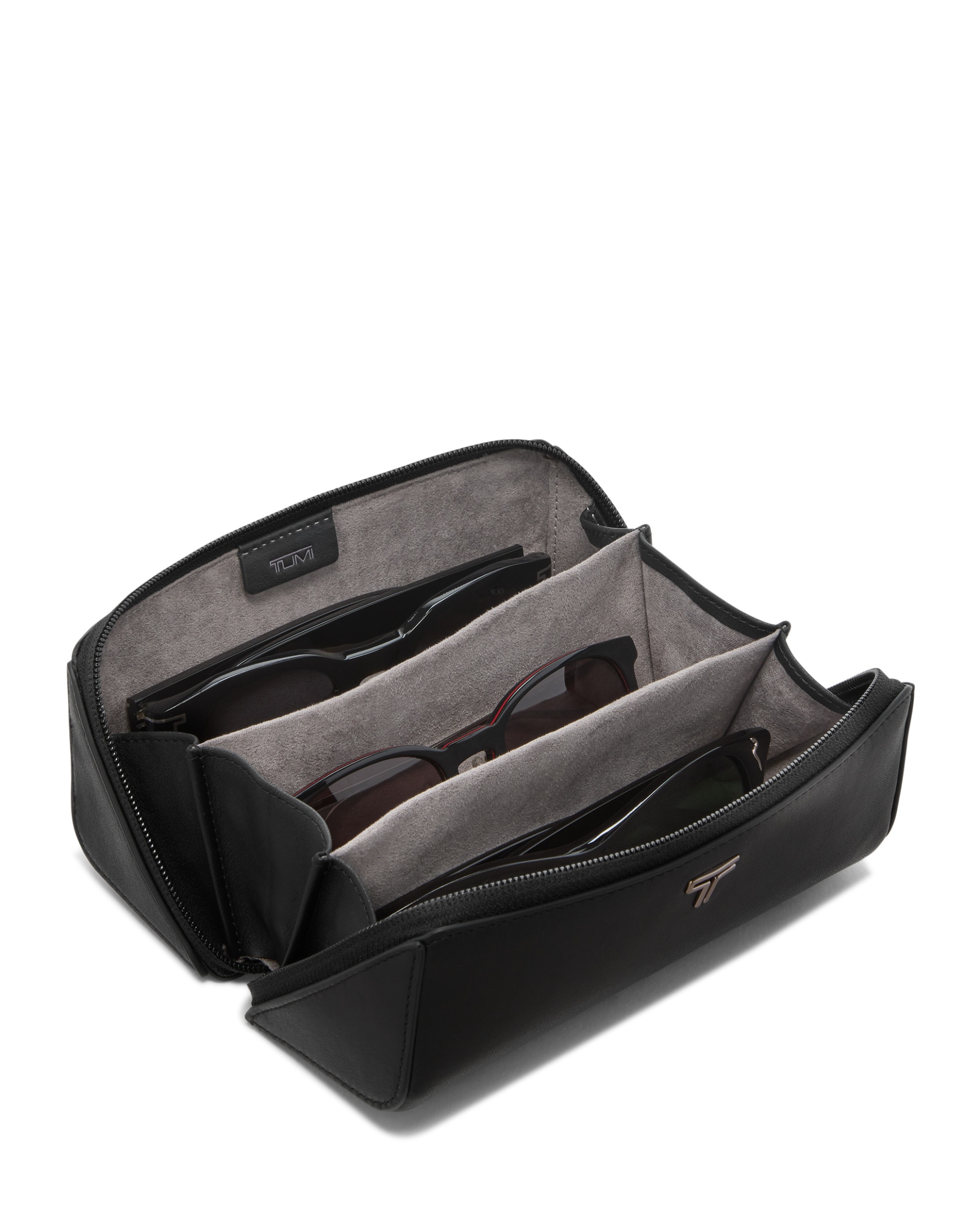 Imagen 3 de Funda para gafas de sol belden de piel con espacio para tres pares - Tumi - Negro Negro