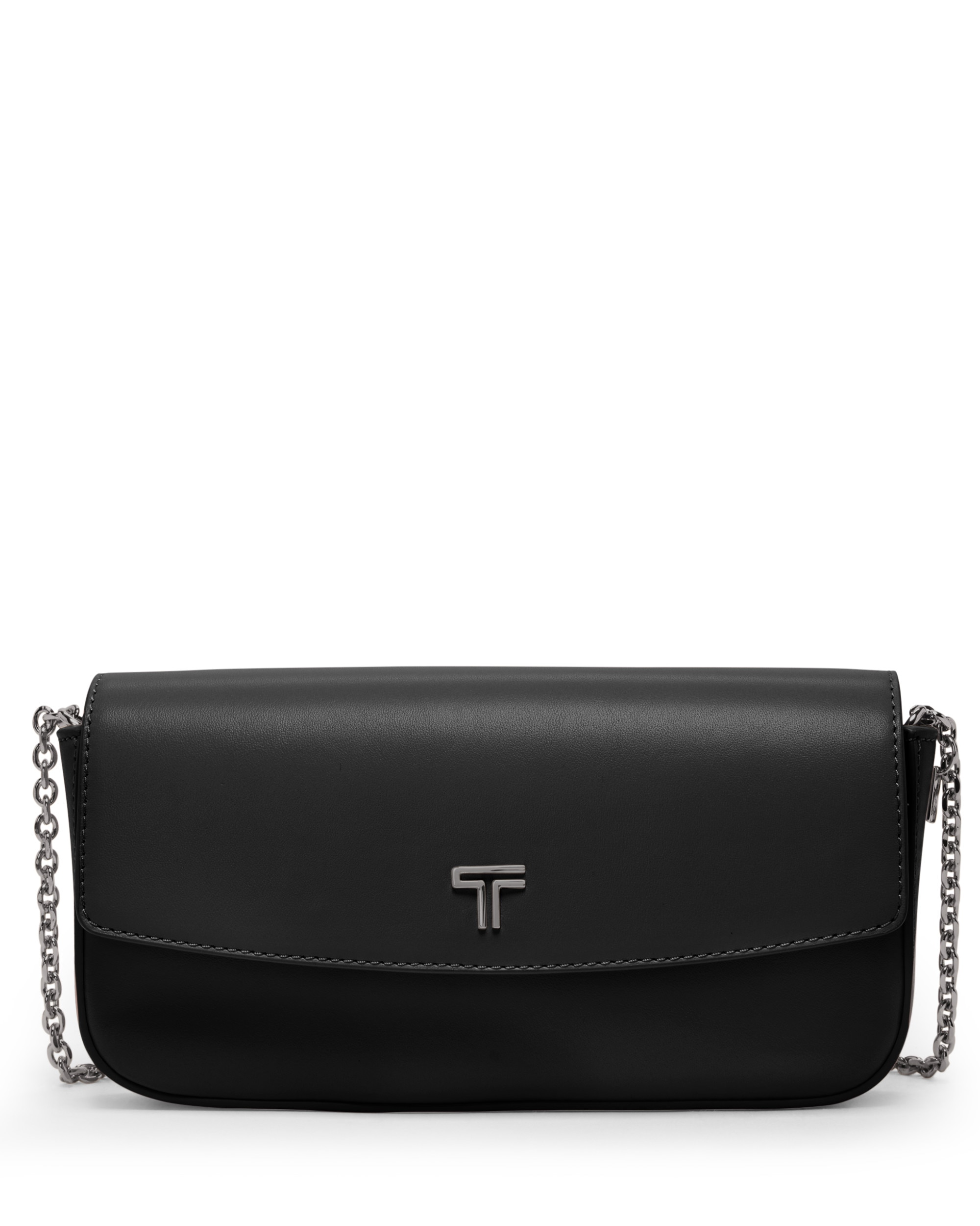 Imagen 1 de Cartera con cadena crossbody belden de piel Negro