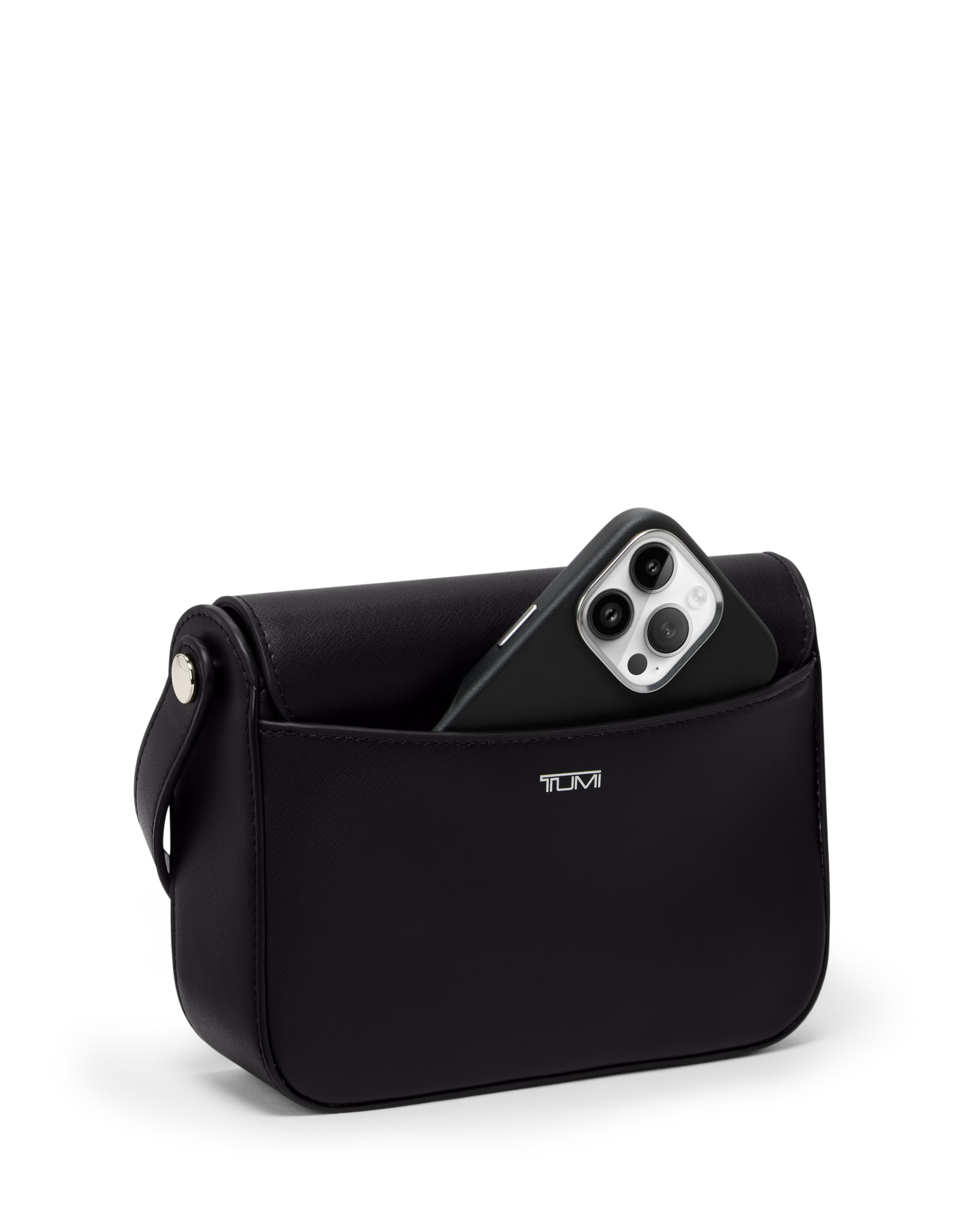 Bolso shoulder pequeño olas de piel - Tumi - Negro Negro-4