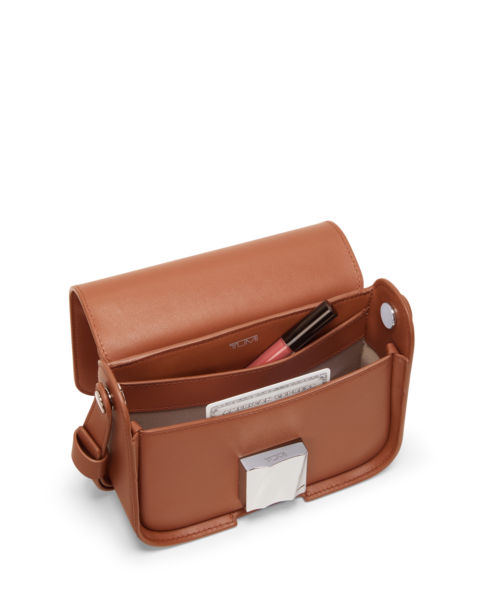 Bolso shoulder pequeño olas de piel - Tumi - Marrón Marrón-4