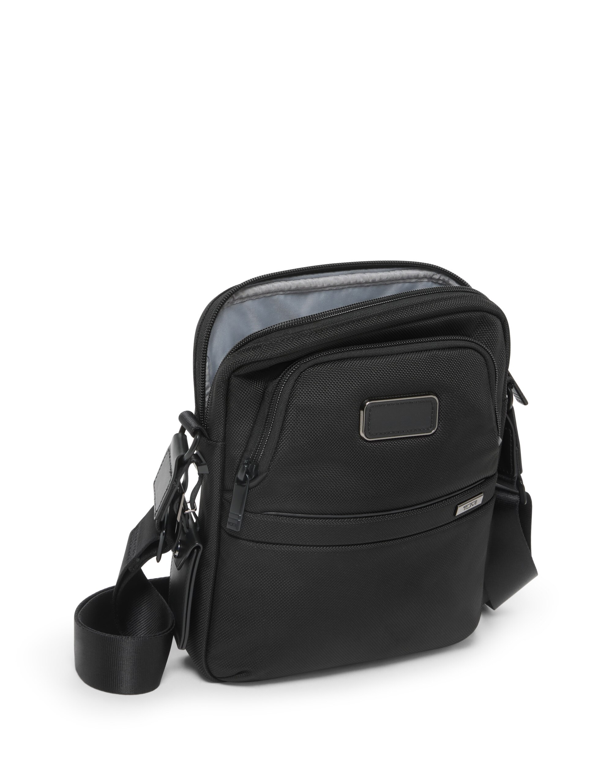 Bolso crossbody mediano Alpha de nylon balístico - Tumi - Azul marino Negro-3