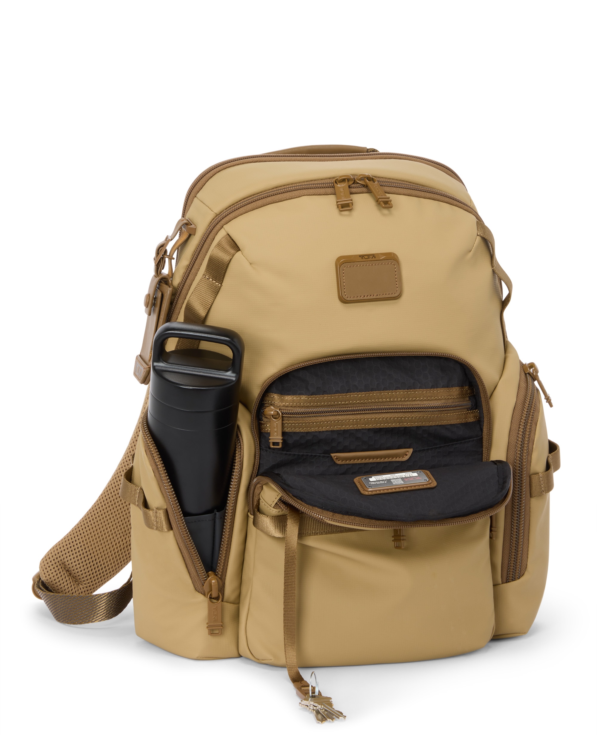Mochila expandible para portátil de 15'' Navigation Alpha Bravo blanda con capacidad hasta 36, litros - Tumi - Caqui Caqui-4