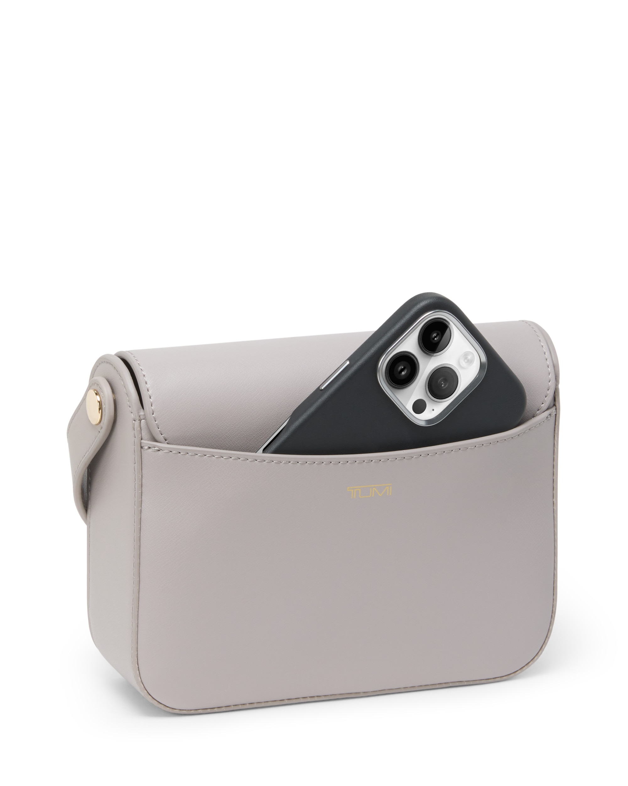 Bolso shoulder pequeño olas de piel - Tumi - Gris Gris-3