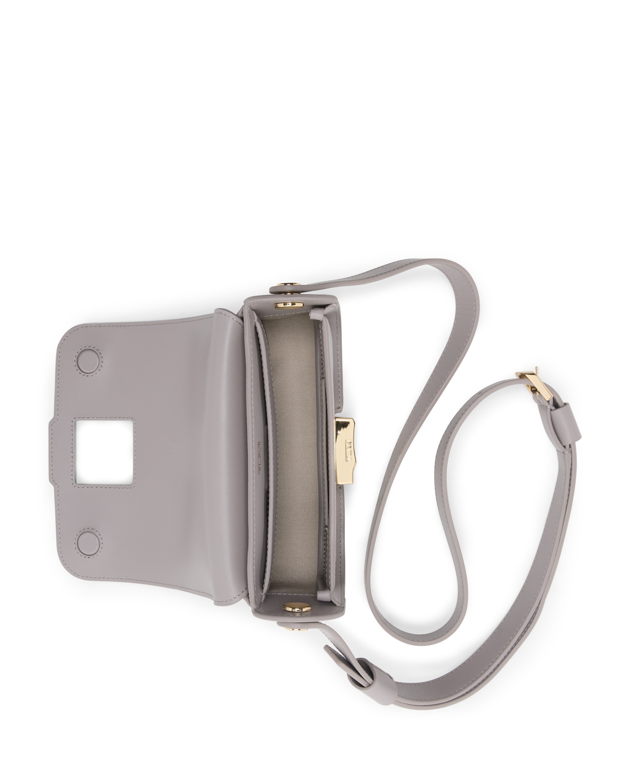 Bolso shoulder pequeño olas de piel - Tumi - Gris Gris-5