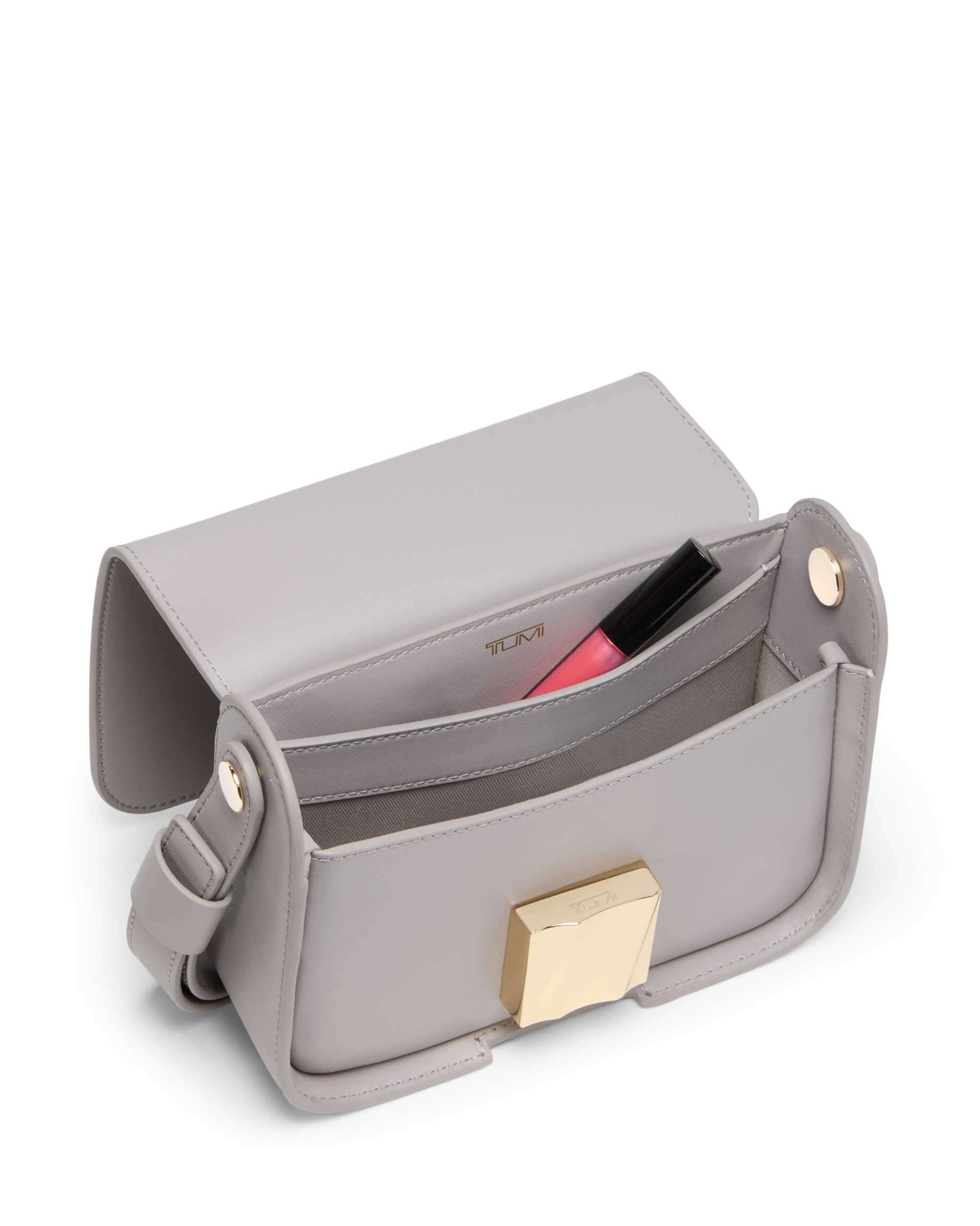 Bolso shoulder pequeño olas de piel - Tumi - Gris Gris-6