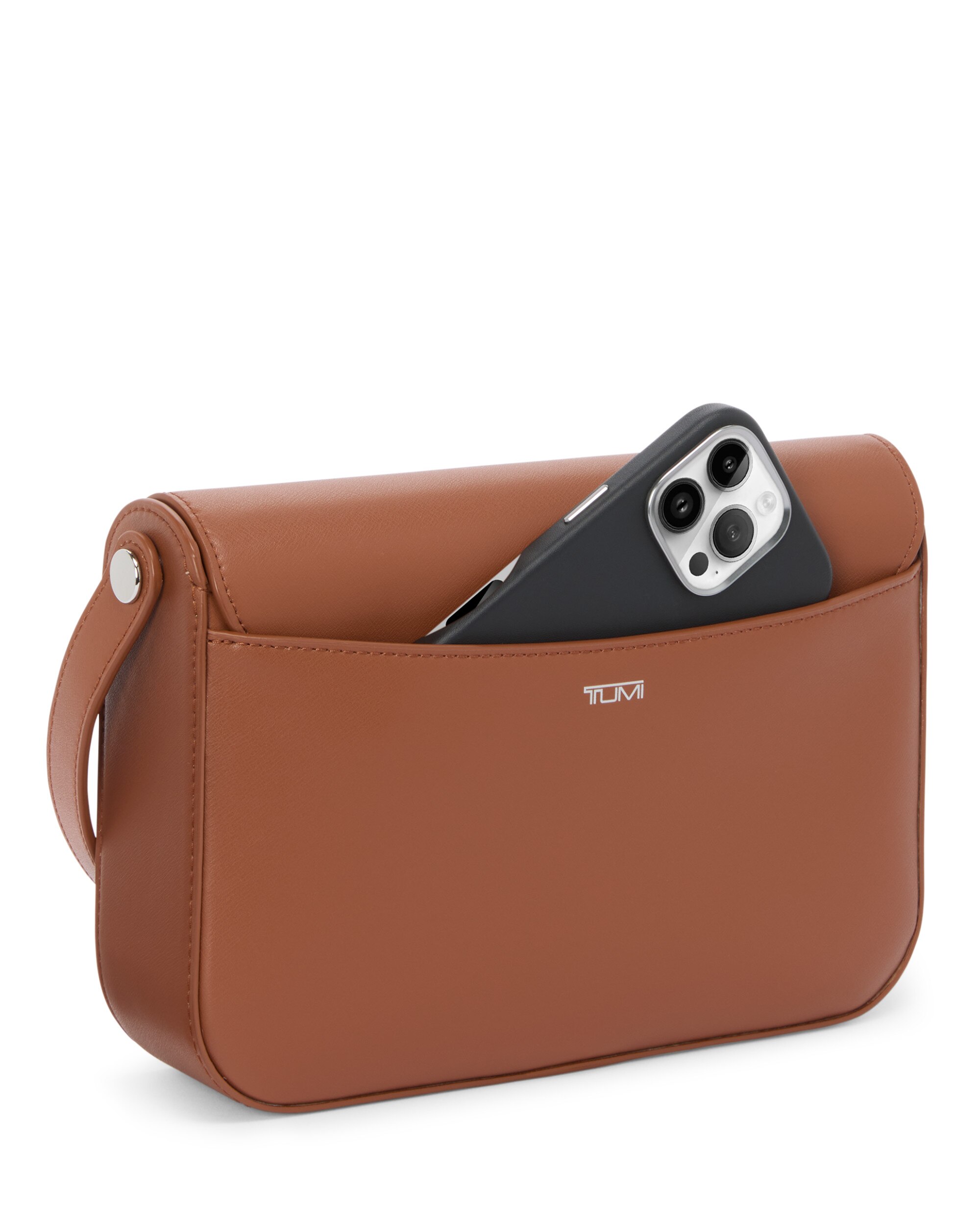 Bolso de hombro mediano olas de piel en sienna - Tumi - Marrón Marrón-3