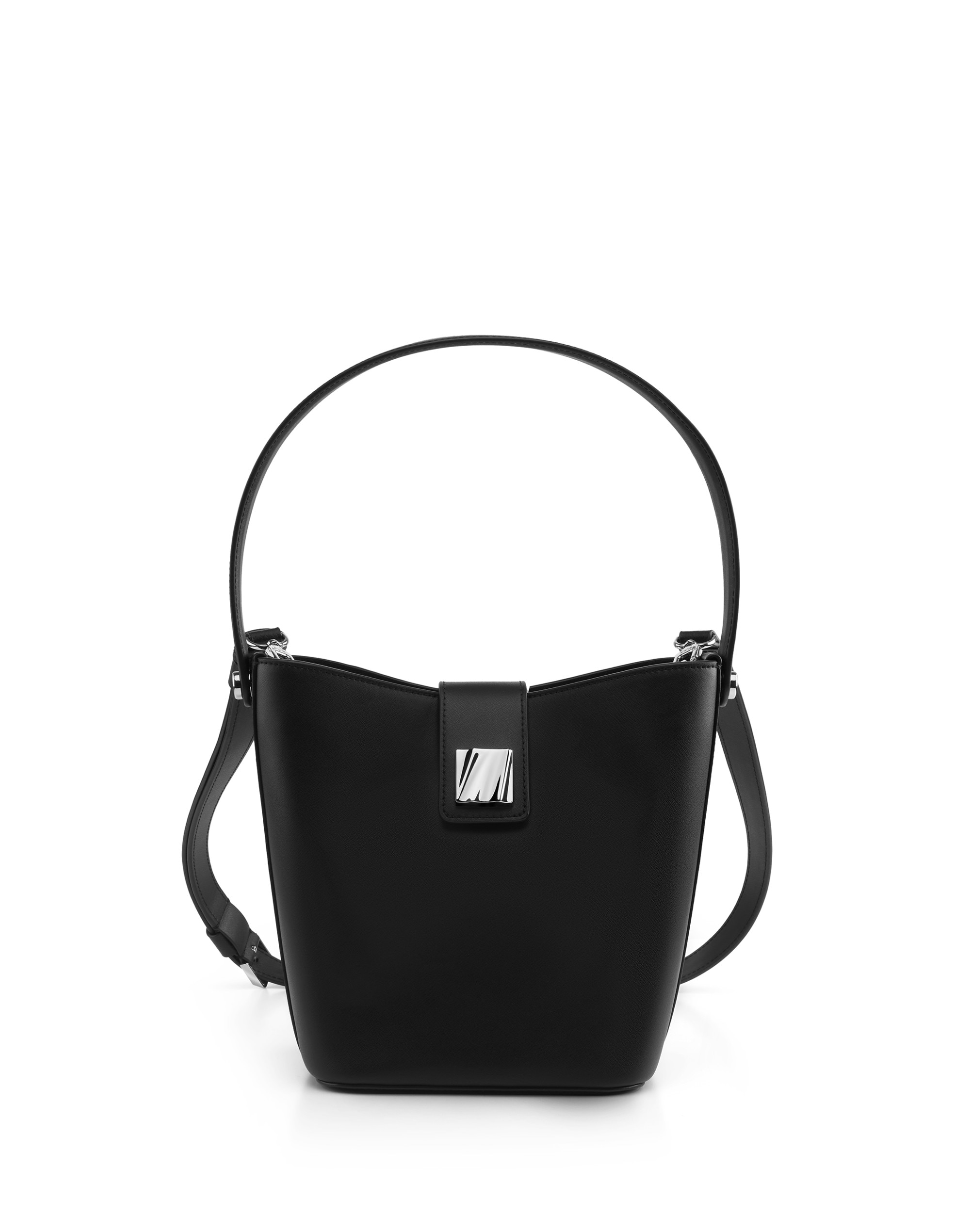 Bolso bucket pequeño olas de piel con correa ajustable - Tumi - Negro Negro-1