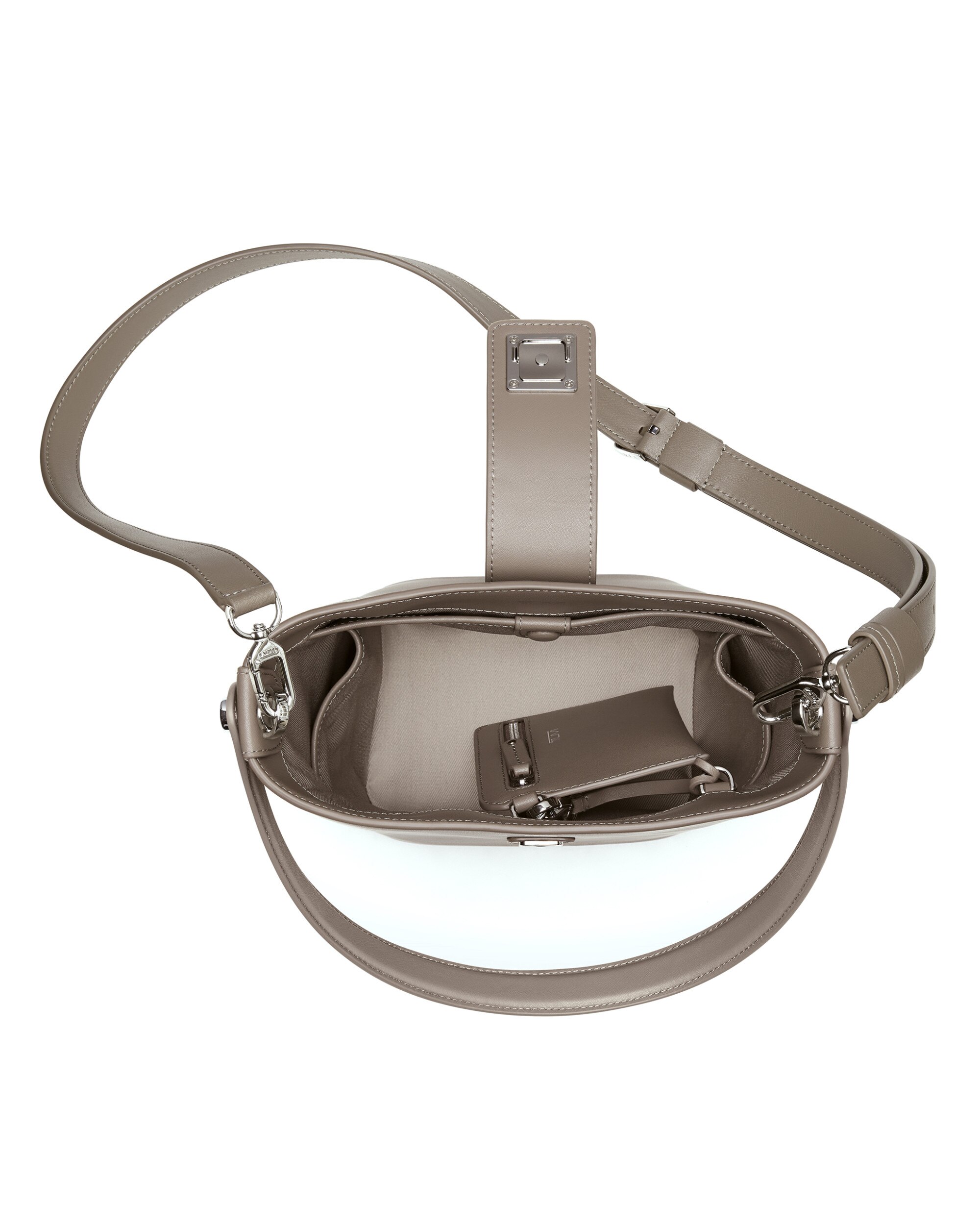 Bolso bucket pequeño olas de piel con correa ajustable - Tumi - Gris oscuro Gris oscuro-5