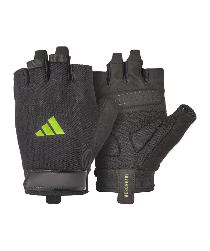 Imagen 3 de Guantes entrenamiento essential adidas - Negro / Verde Negro / Verde