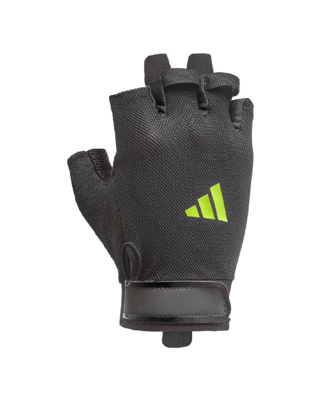 Imagen 5 de Guantes entrenamiento essential adidas - Negro / Verde Negro / Verde