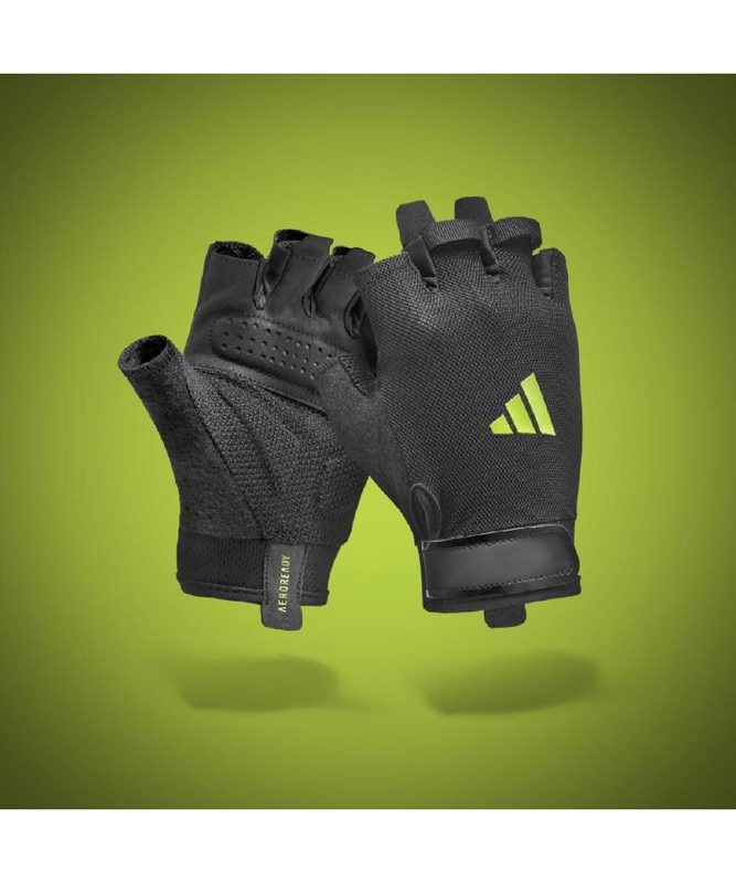 Imagen 10 de Guantes entrenamiento essential adidas - Negro / Verde Negro / Verde