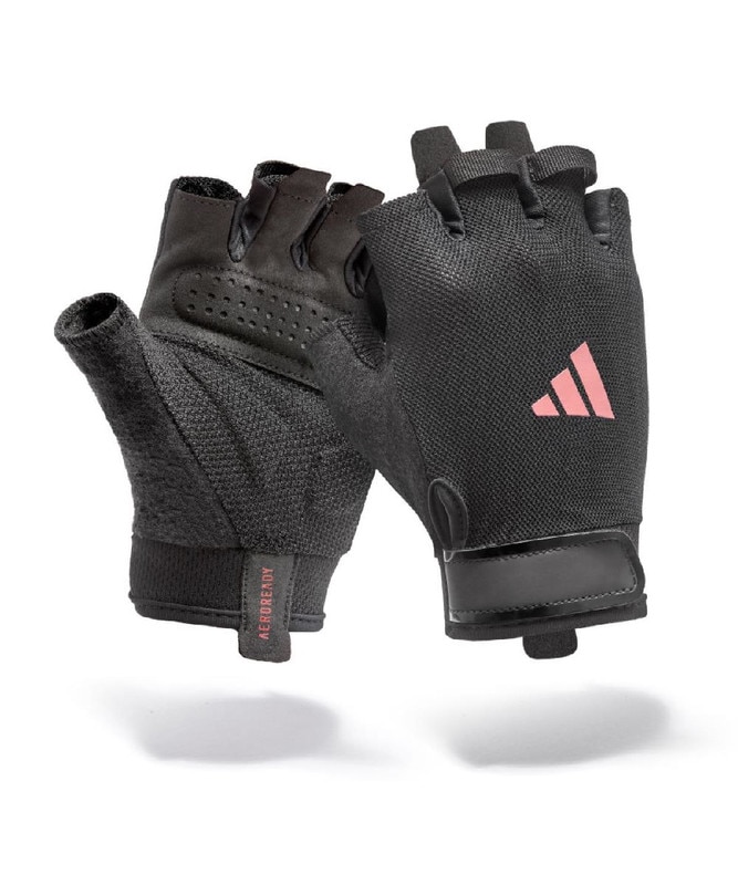 Imagen 1 de Guantes entrenamiento essential adidas - Negro / Rosa Negro / Rosa